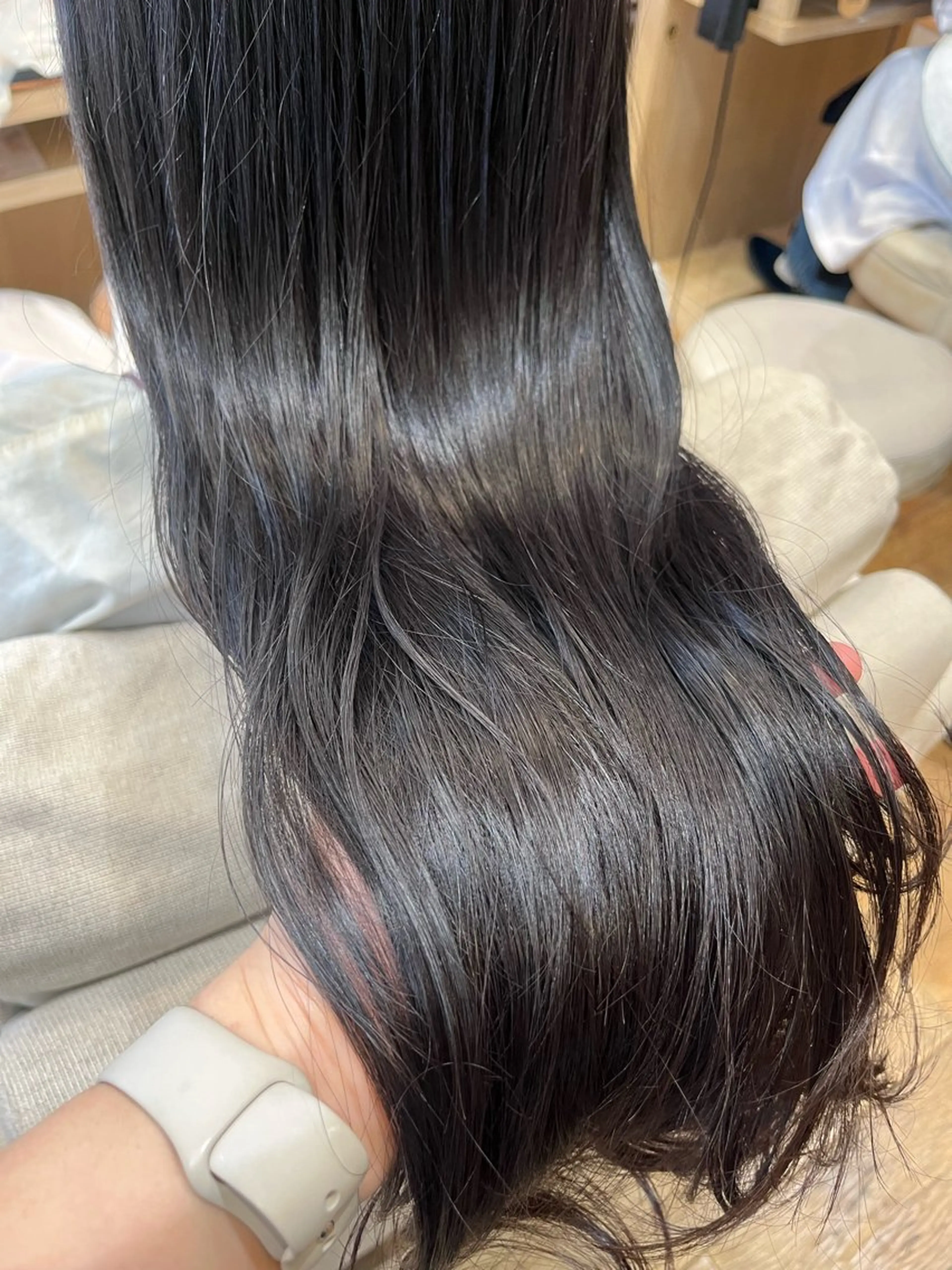 セミロング カラー 黒髪 ブルーカラー ブルーブラック ヘアカラー 暖色カラー/似合わせ カット/名古屋/辻のヘアスタイル