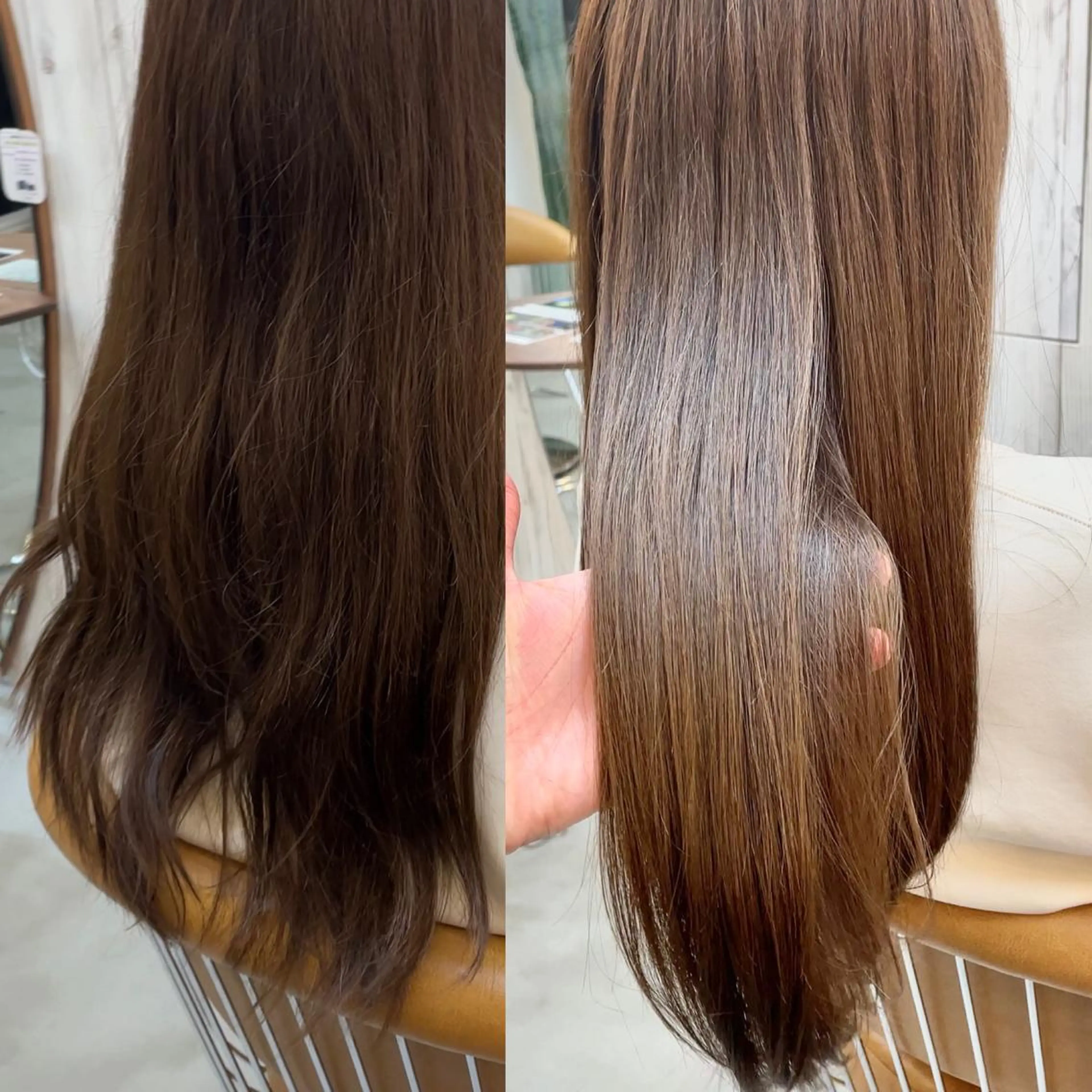 セミロング カラー パーマ 縮毛/レイヤー 韓国/橋口のヘアスタイル