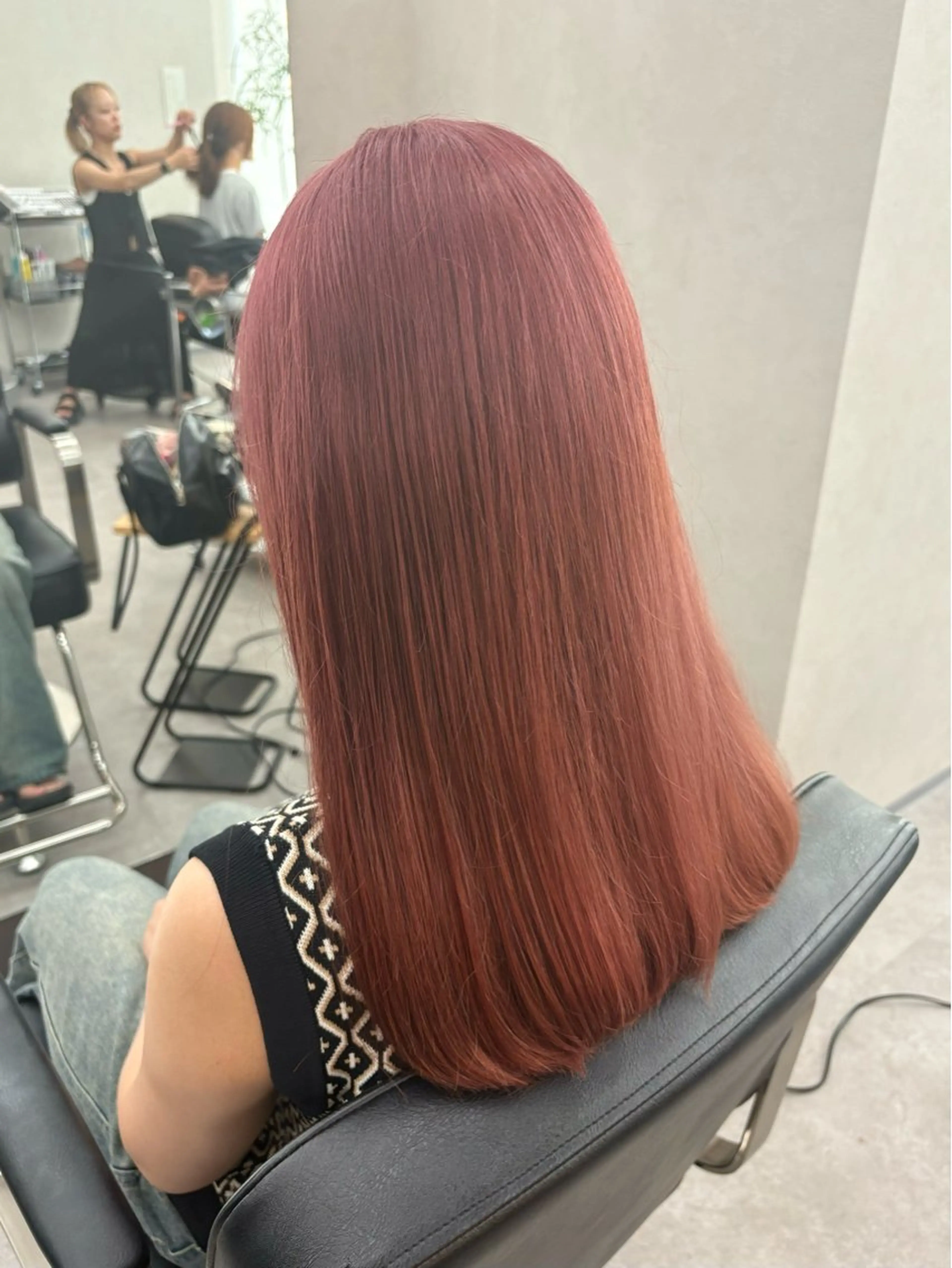 ロング カラー ブリーチ ピンクカラー カット ヘアカラー トリートメント qumu 横浜所属・透明感カラー/ボブ /ショート🌿神永のヘアスタイル