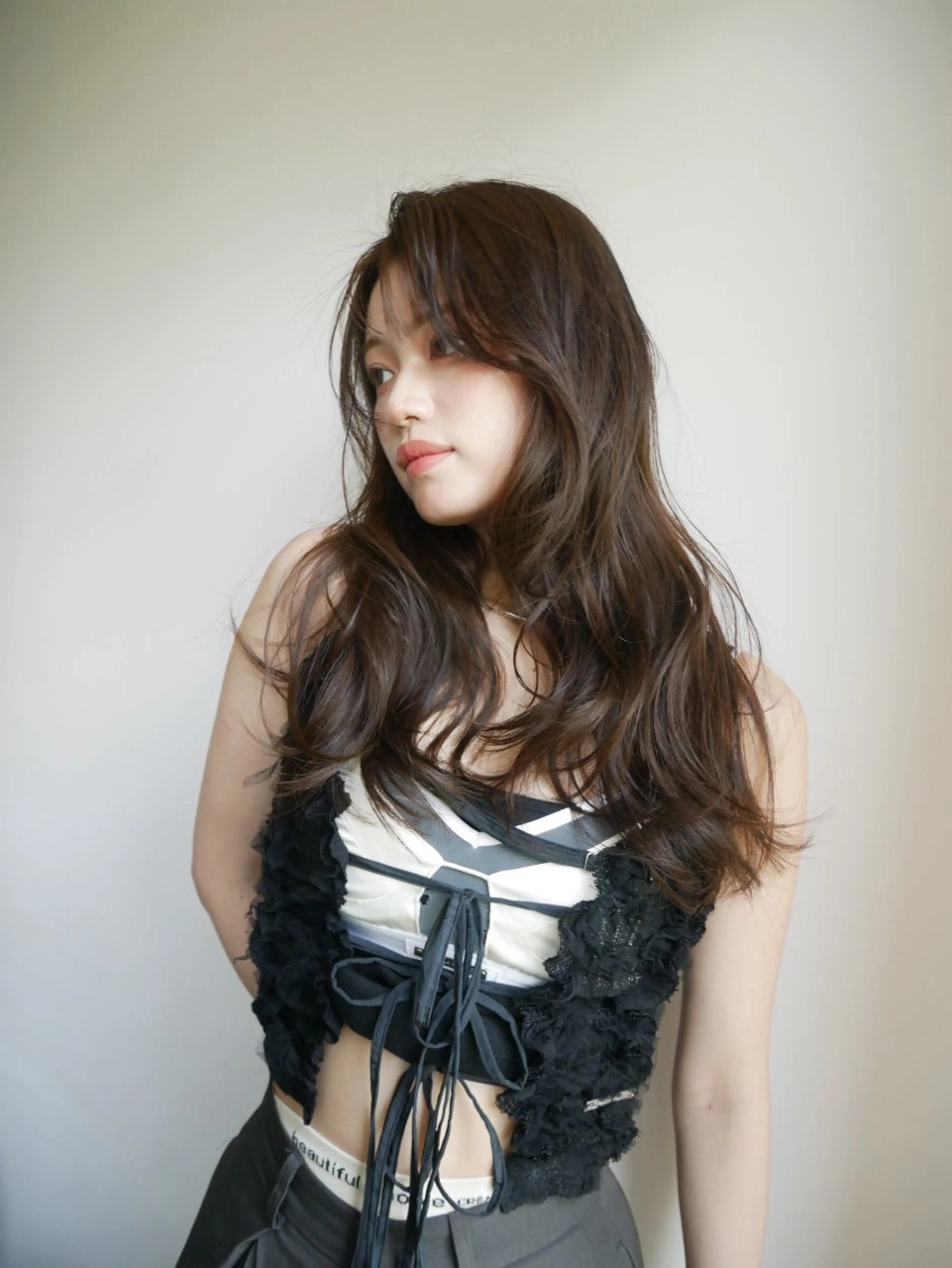 ミディアム カラー ヘアカラー トリートメント 森田遥奈/透明感カラ ー/似合わせカットのヘアスタイル