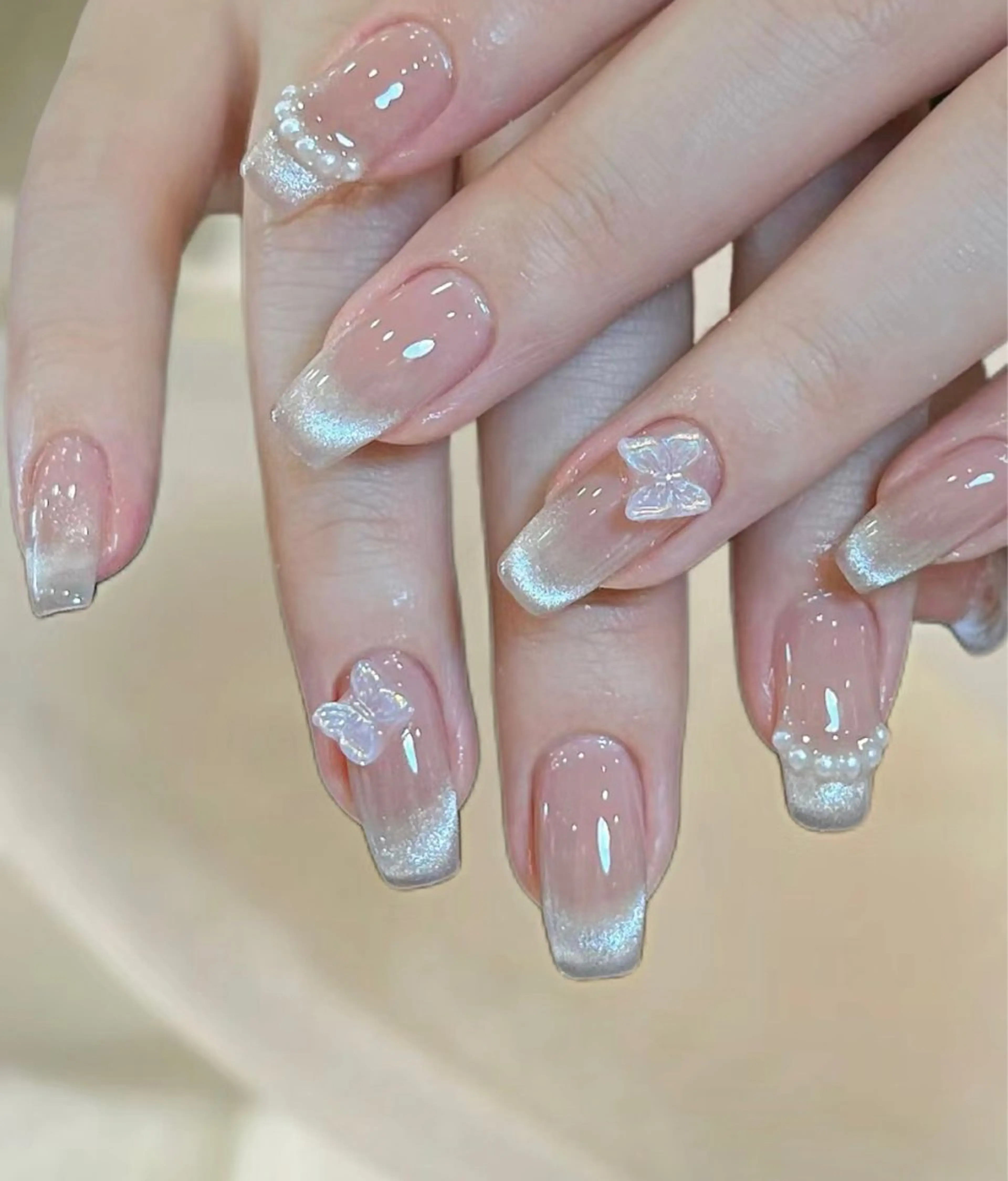 ネイル ハート ミラーネイル 持ち込み ピンク ワンホンネイル July Nailのネイルデザイン