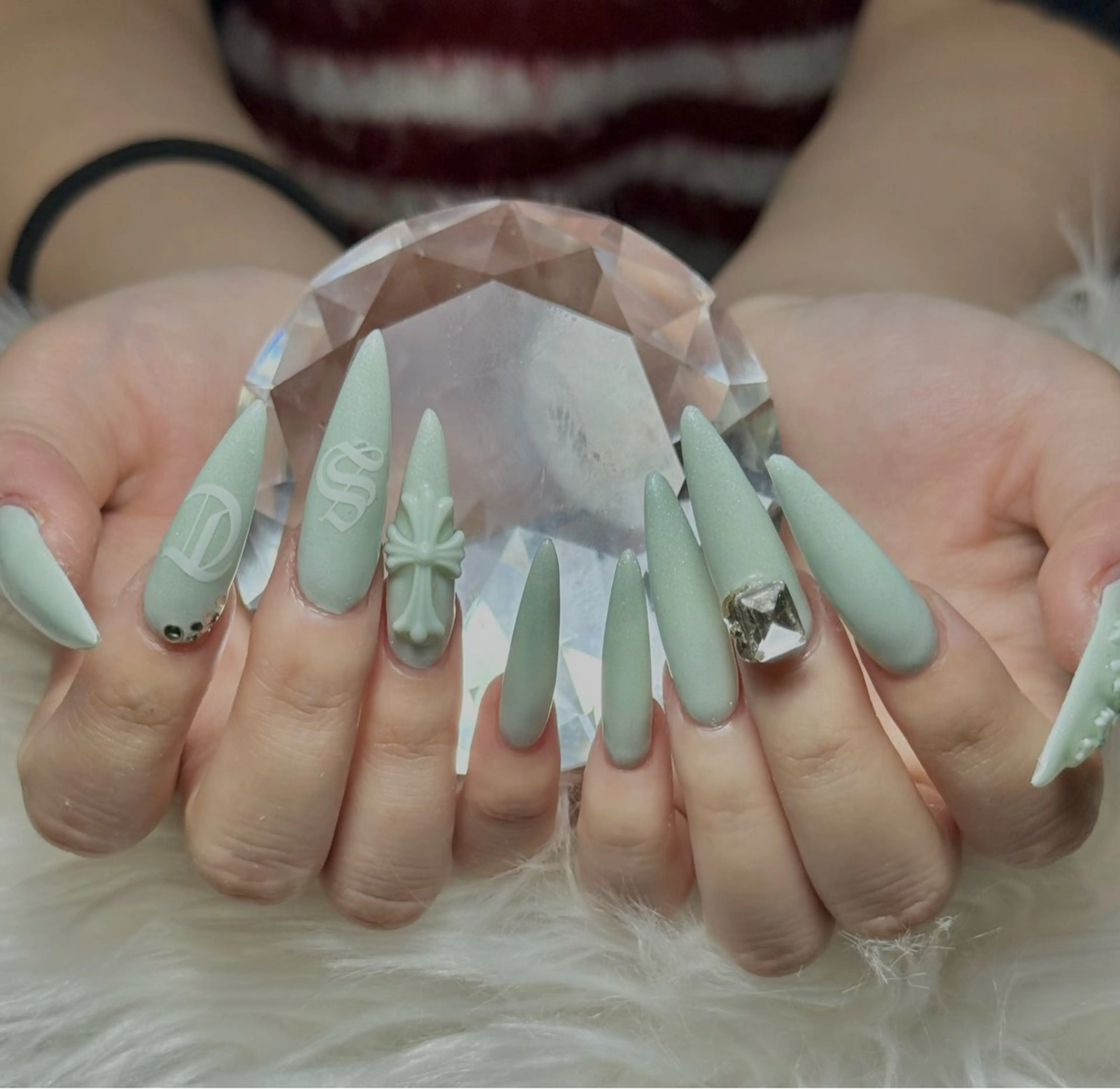 ネイル アートネイル オーロラネイル チークネイル 長さ出し フットネイル ハンドネイル 銀河_ Chan nailsのネイルデザイン