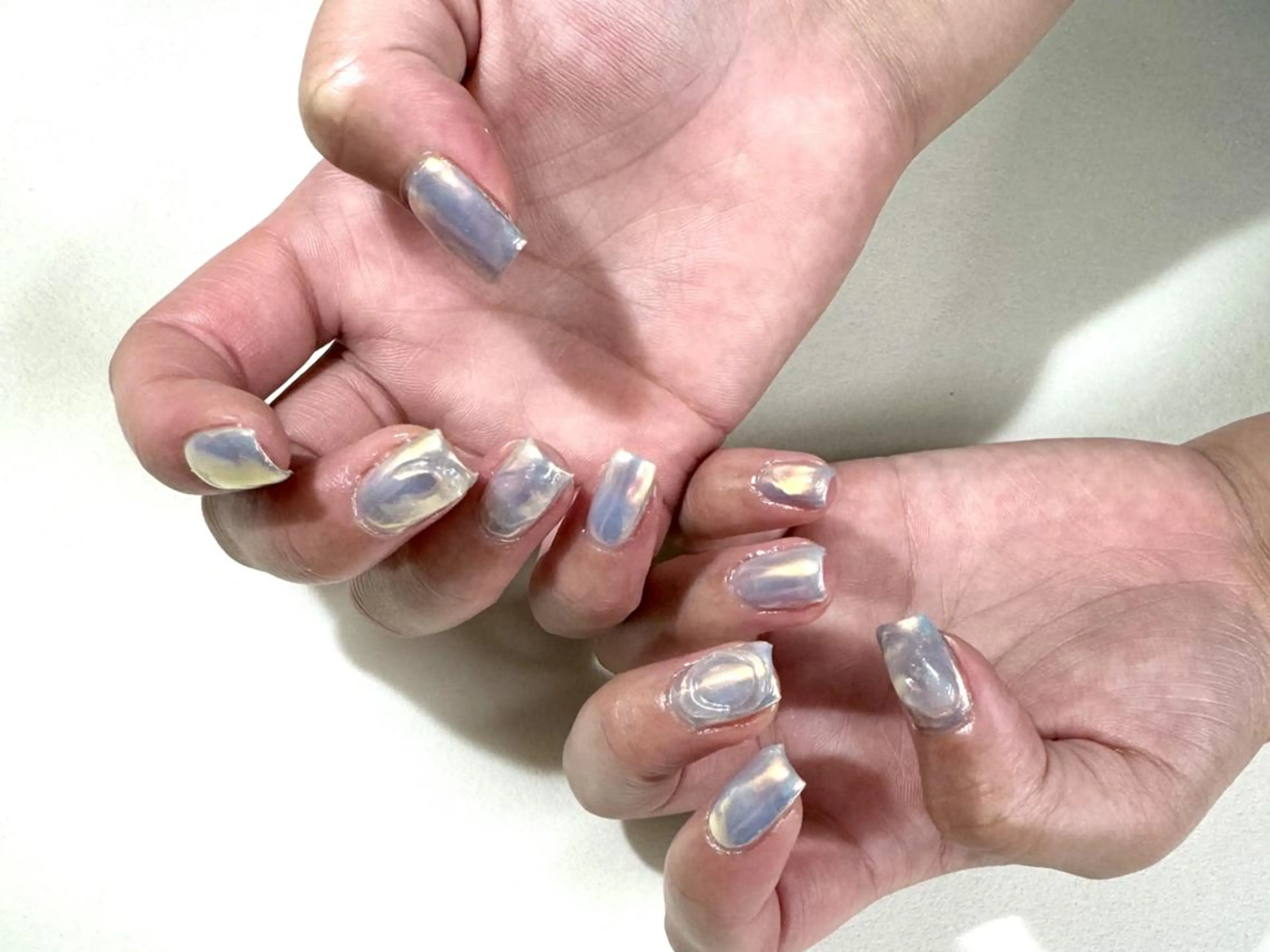ネイル オーロラネイル ジェルネイル 韓国ネイル ミラーネイル ニュアンスネイル nailstudio eviz新宿店のネイルデザイン