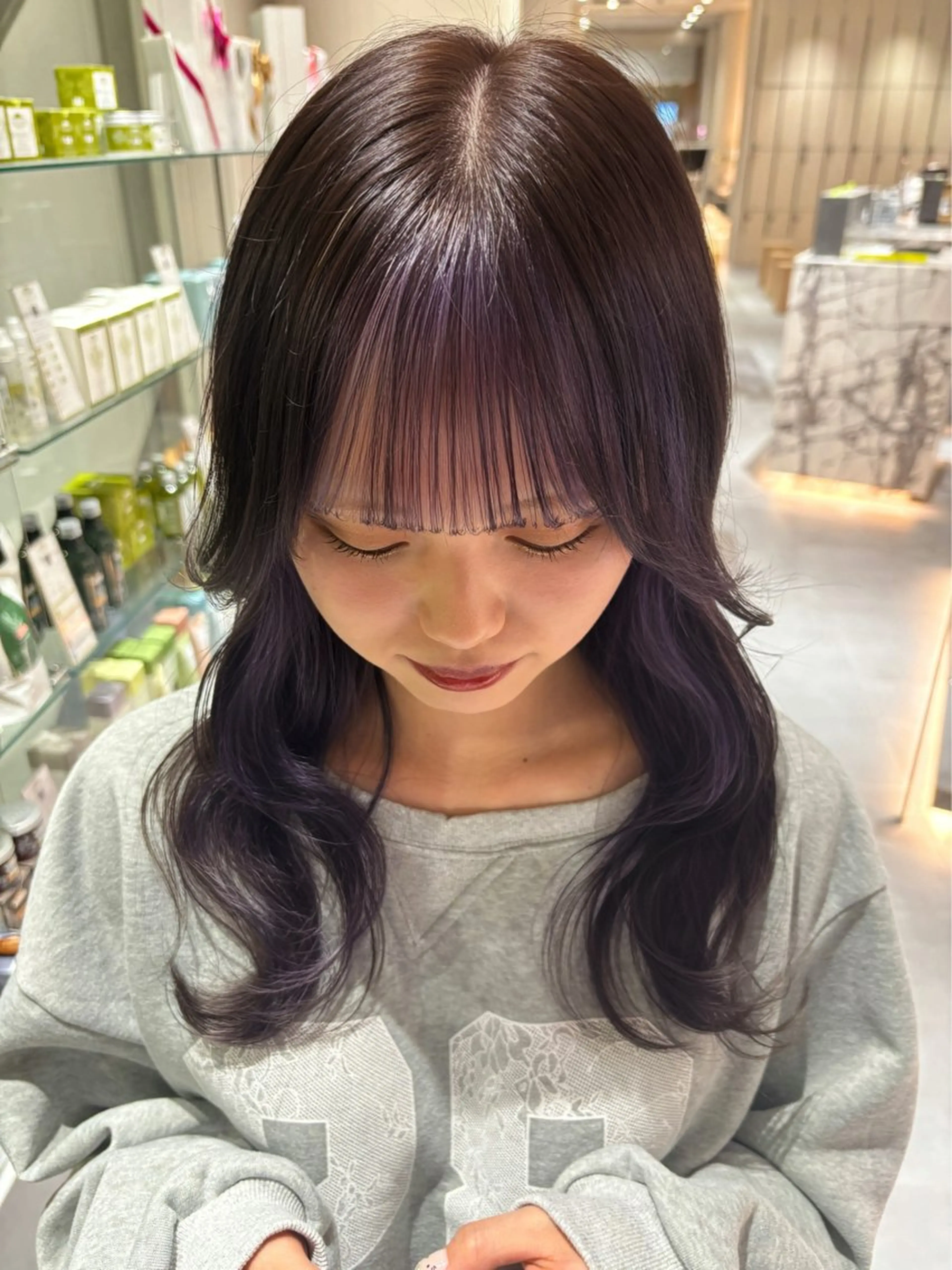 セミロング ヘアカラー トリートメント 🫧暖色愛され透明感 🍒カラー千優のヘアスタイル