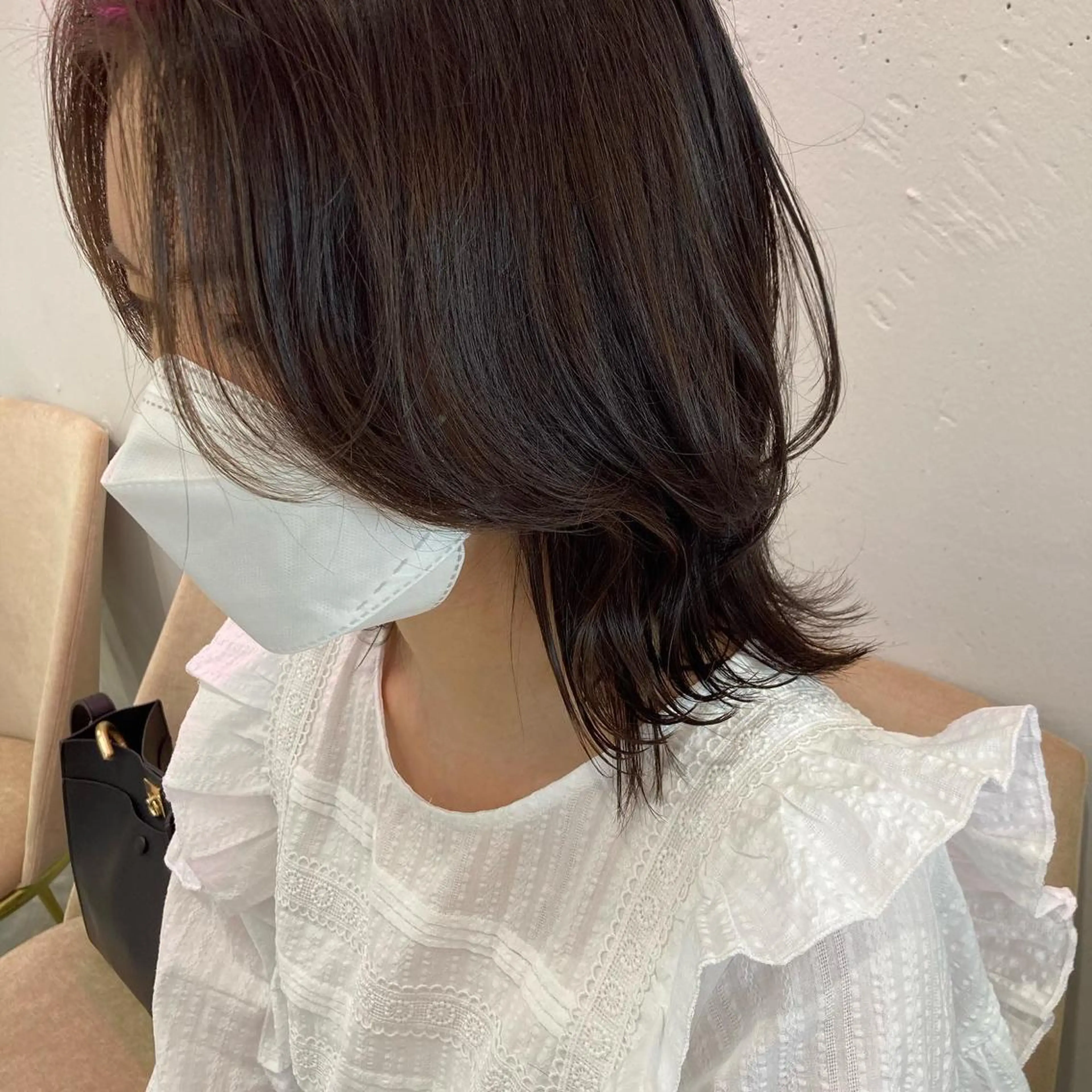 ミディアム 顔まわりレイヤー 韓国風ヘア レイヤーカット カット ヘアカラー トリートメント Loom .by Sea  ルームバイシー所属・レイヤー/前髪/ 韓国/CHIHIROのヘアスタイル