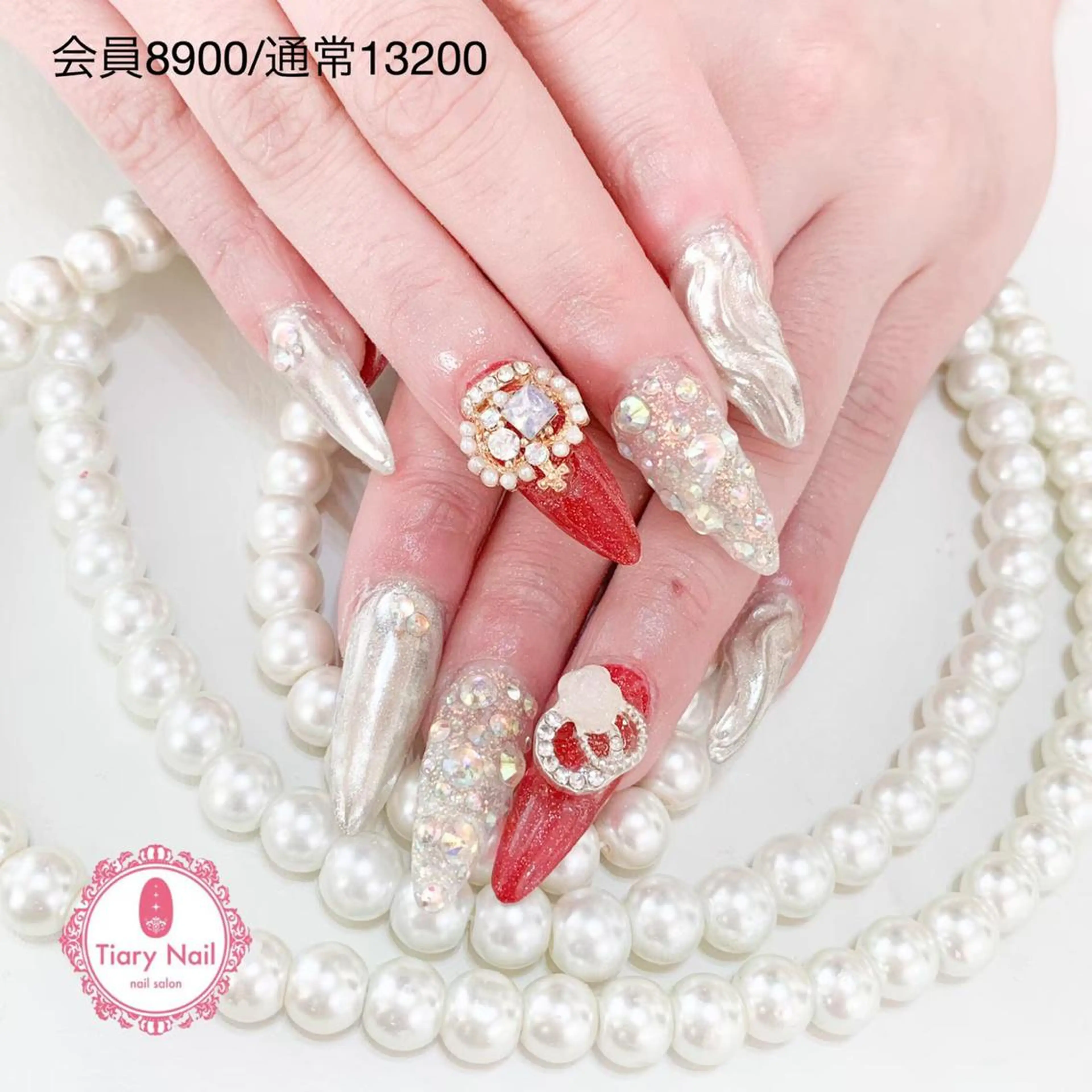 ネイル ハンドネイル 💗🪽Tiary Nail🪽💗のネイルデザイン