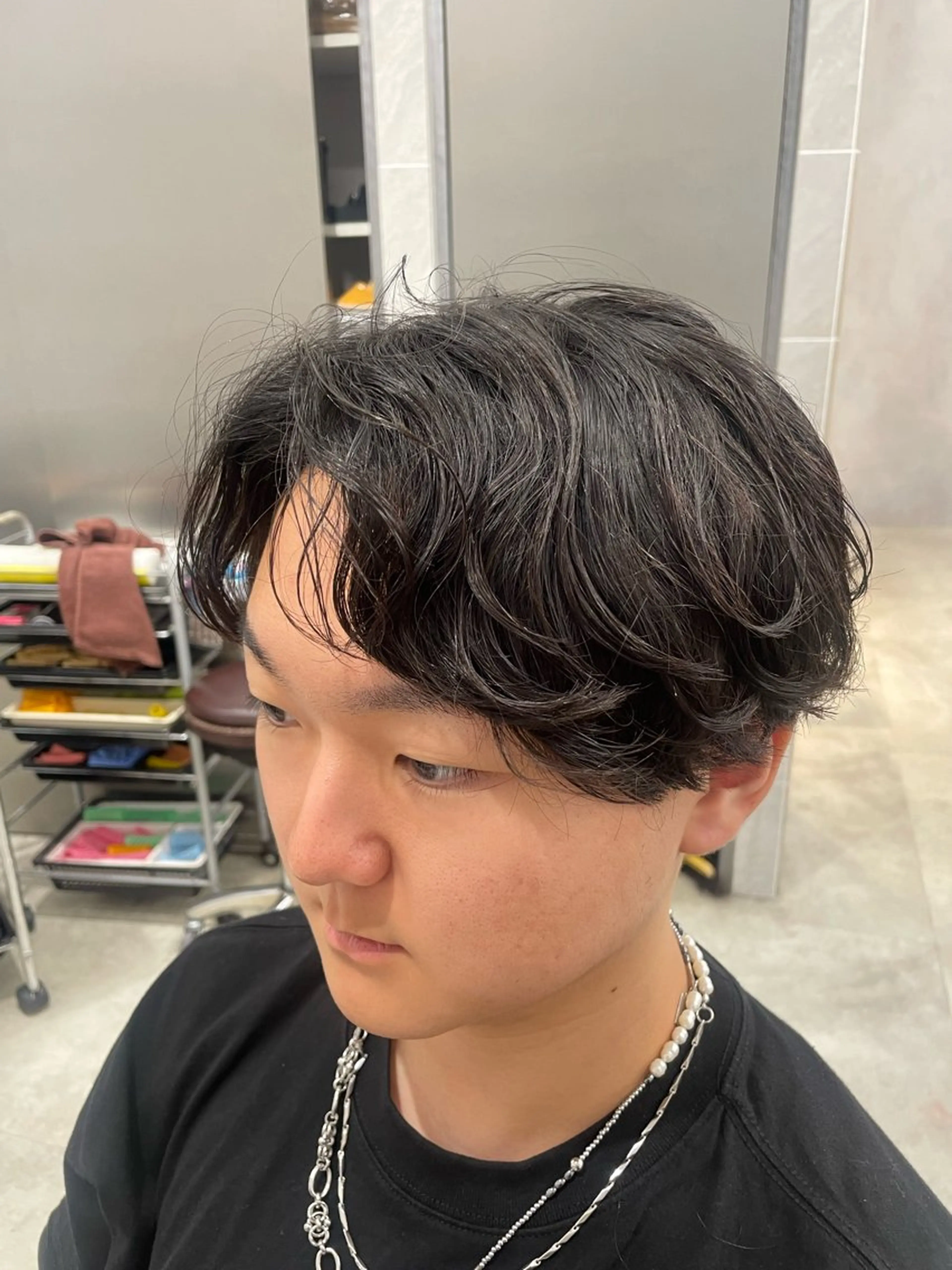 パーマ メンズ カルマパーマ メンズパーマ カット パーマ 透明感カラー✨艶髪 制作🌱山根あゆみのヘアスタイル