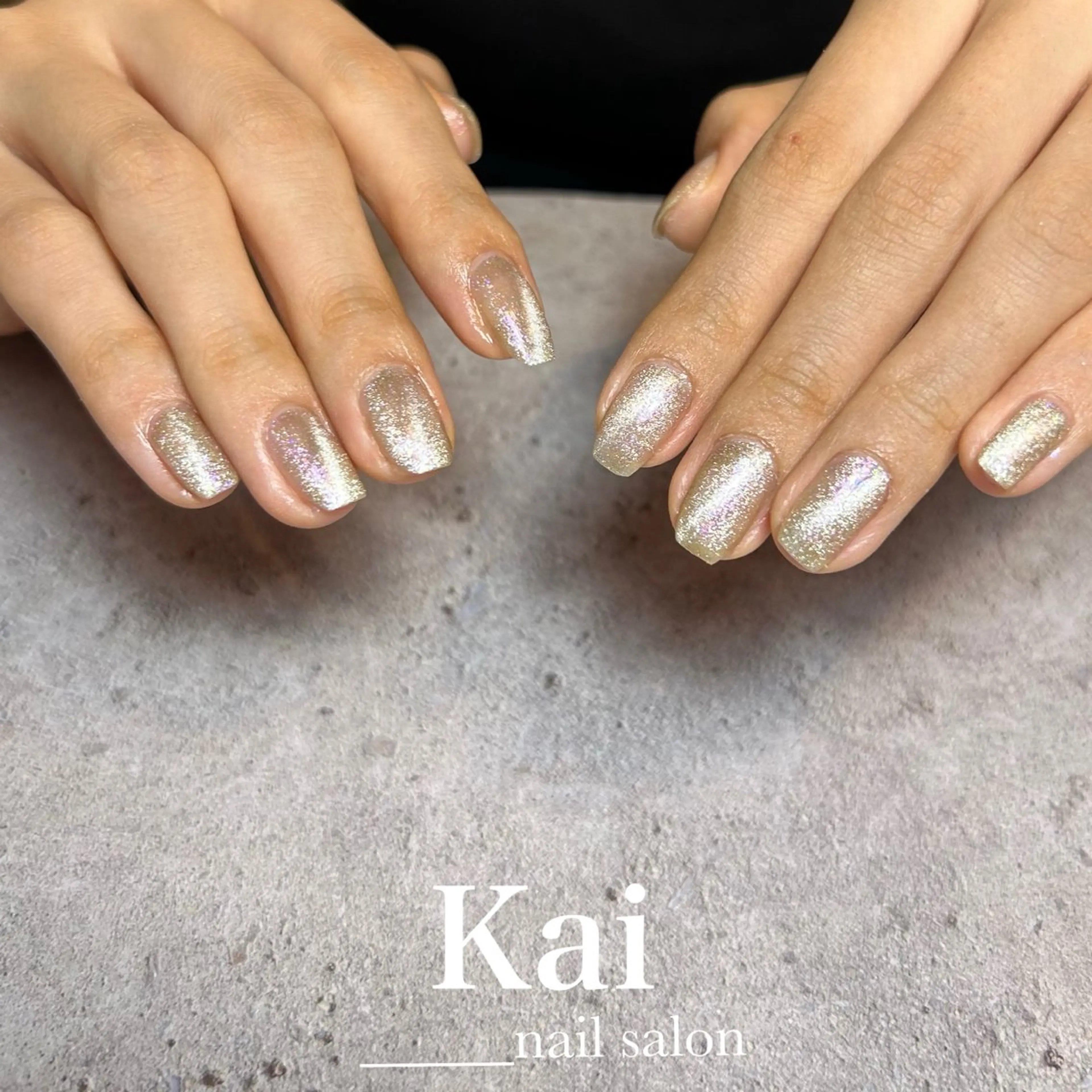 ネイル フラッシュネイル 韓国ネイル マグネットネイル シンプルネイル 夏ネイル ハンドネイル Kai  nail Mayukoのネイルデザイン