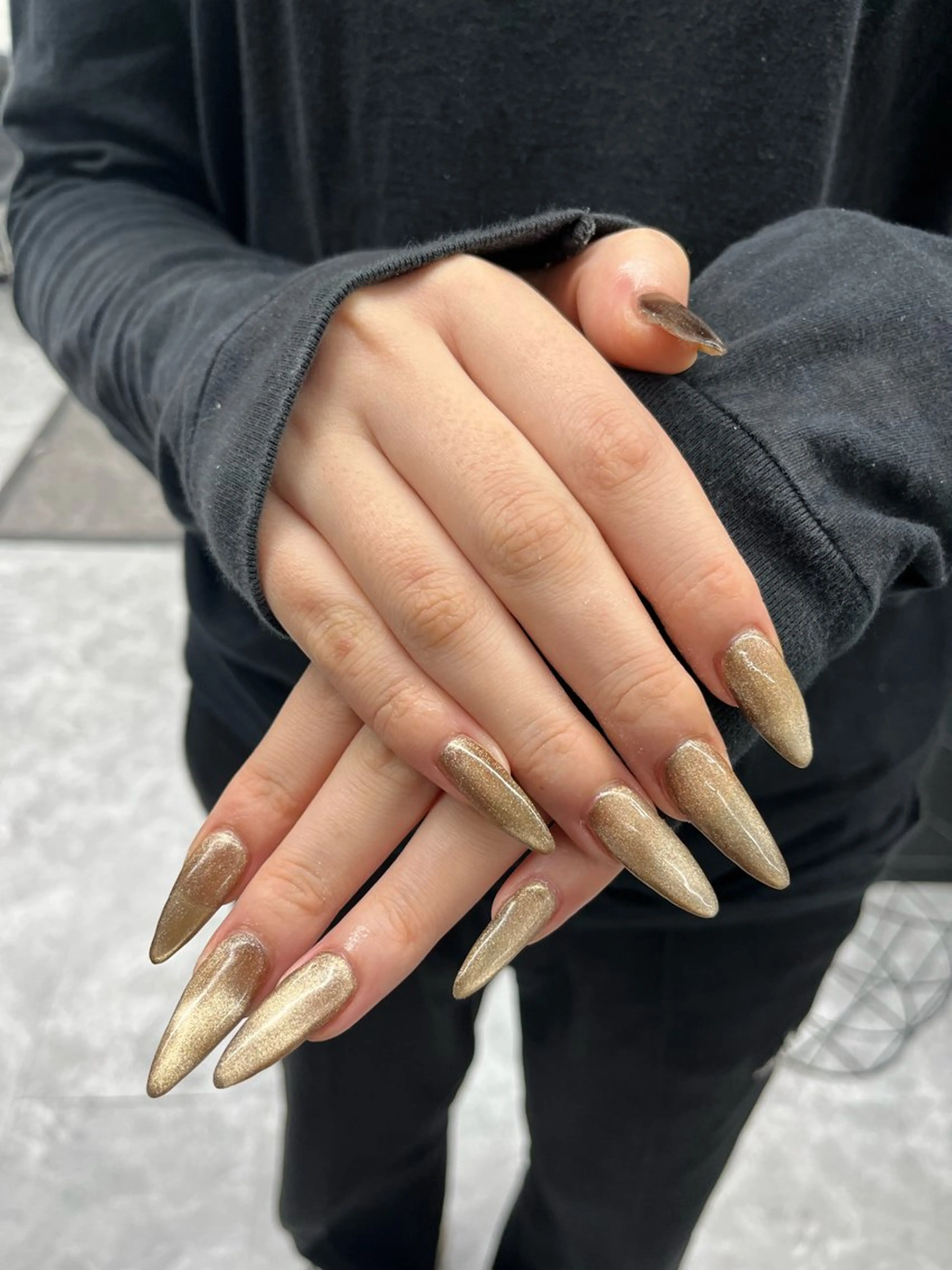 ネイル ボルドー ゴールド マグネットネイル limo/ kotomiのネイルデザイン