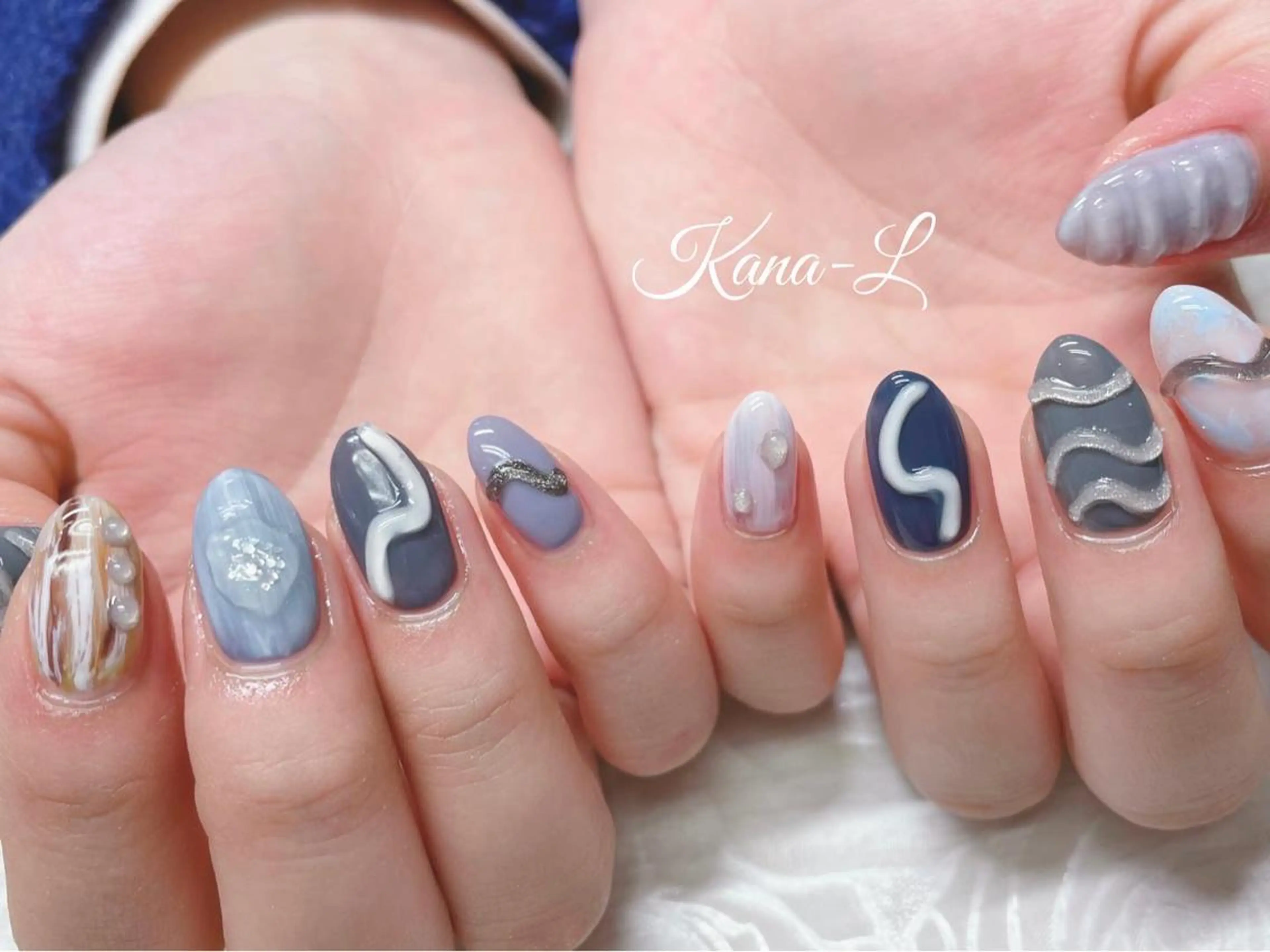 カラー ネイル ニュアンスネイル ぷっくりネイル 冬ネイル 芦辺 香奈のネイルデザイン