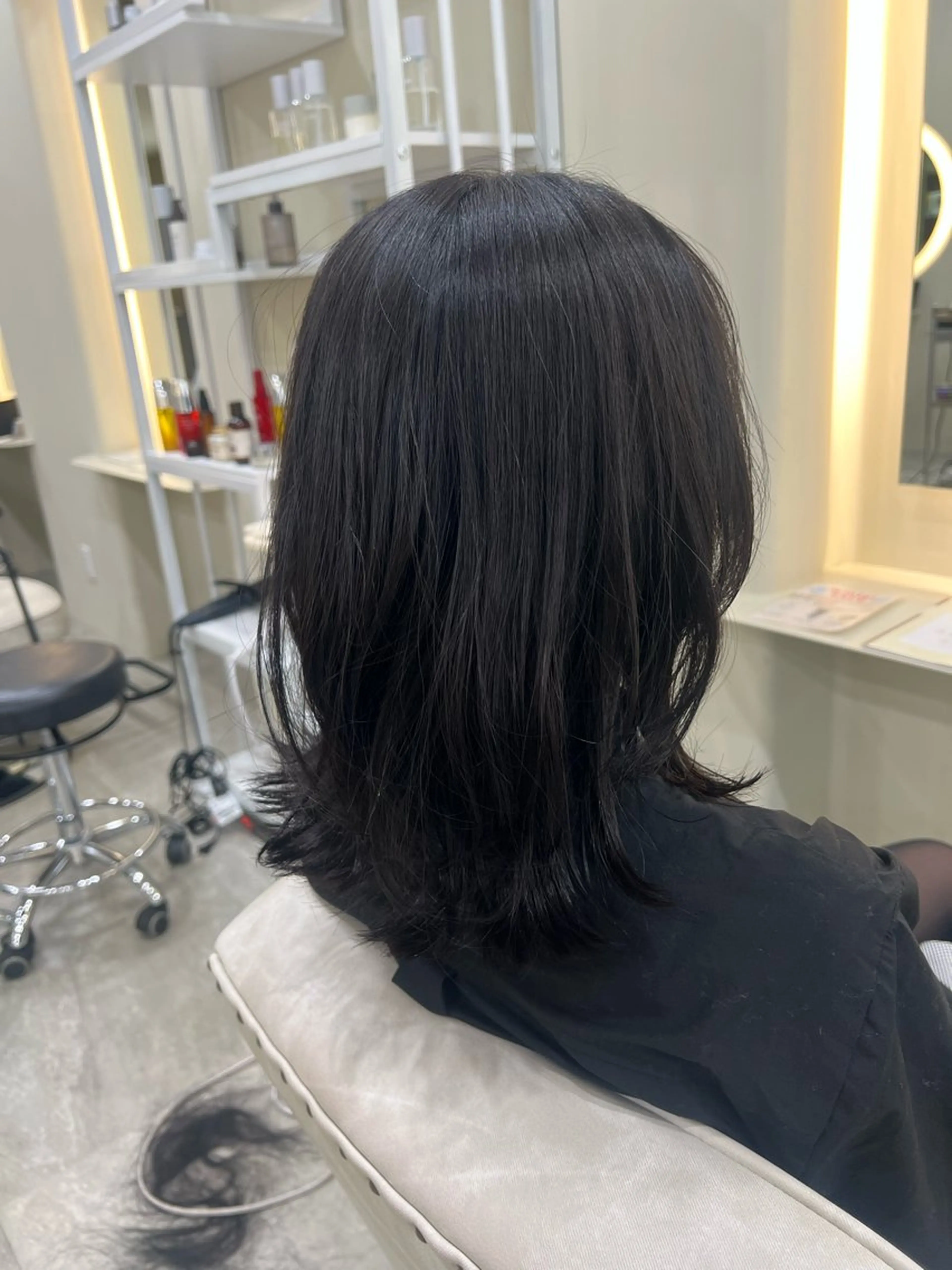 ミディアム カット ヘアカラー トリートメント tomu/大名/艶髪 髪質改善/透明感のヘアスタイル