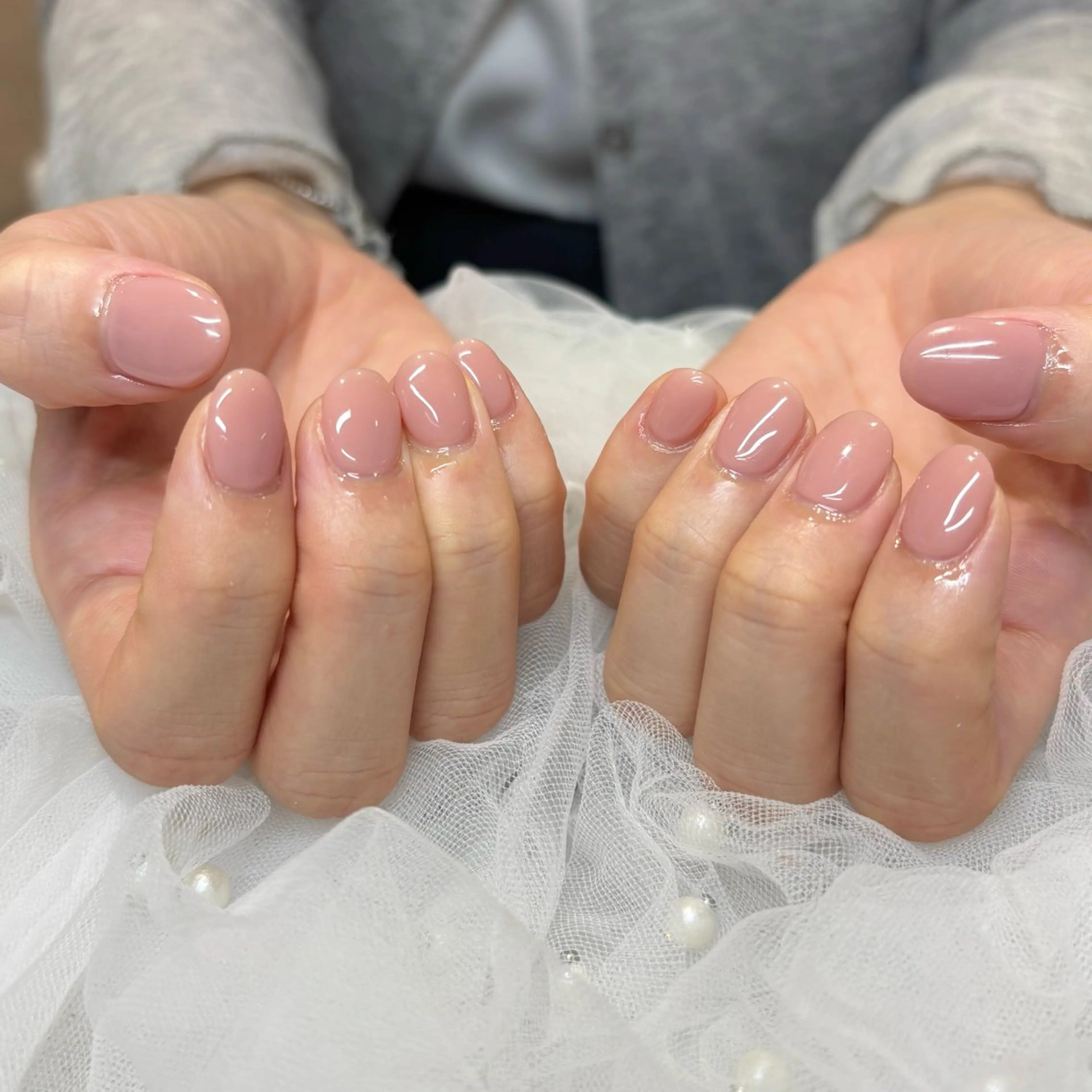 ネイル ピンク ピンクベージュ ハンドネイル 荒巻 めいのネイルデザイン