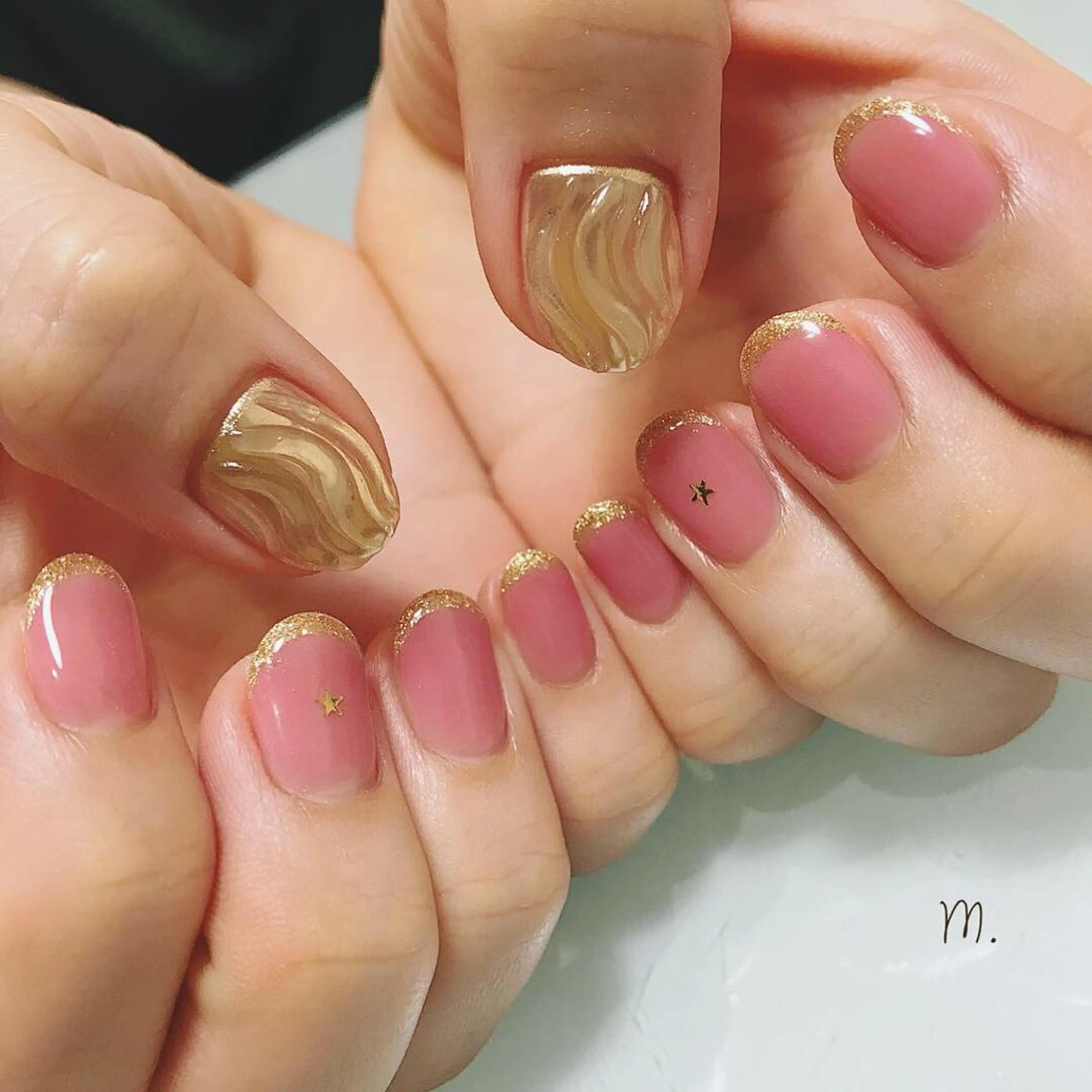 ネイル ラメ(グリッター) ハンドネイル Nakazawa Mayuのネイルデザイン