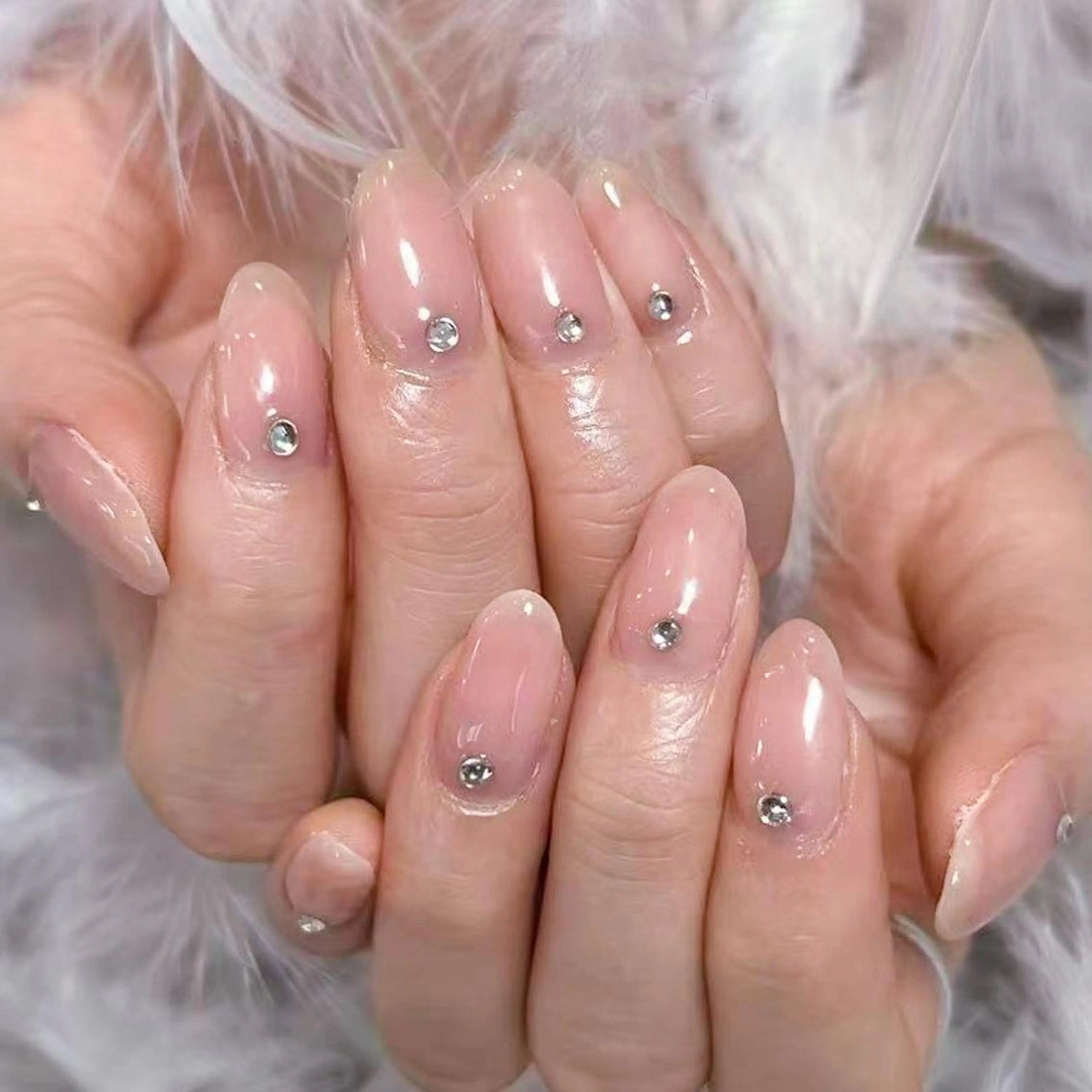 ネイル アートネイル オーロラネイル ガーリー キラキラネイル 韓国ネイル ハンドネイル DIANMOND NAIL🌸のネイルデザイン