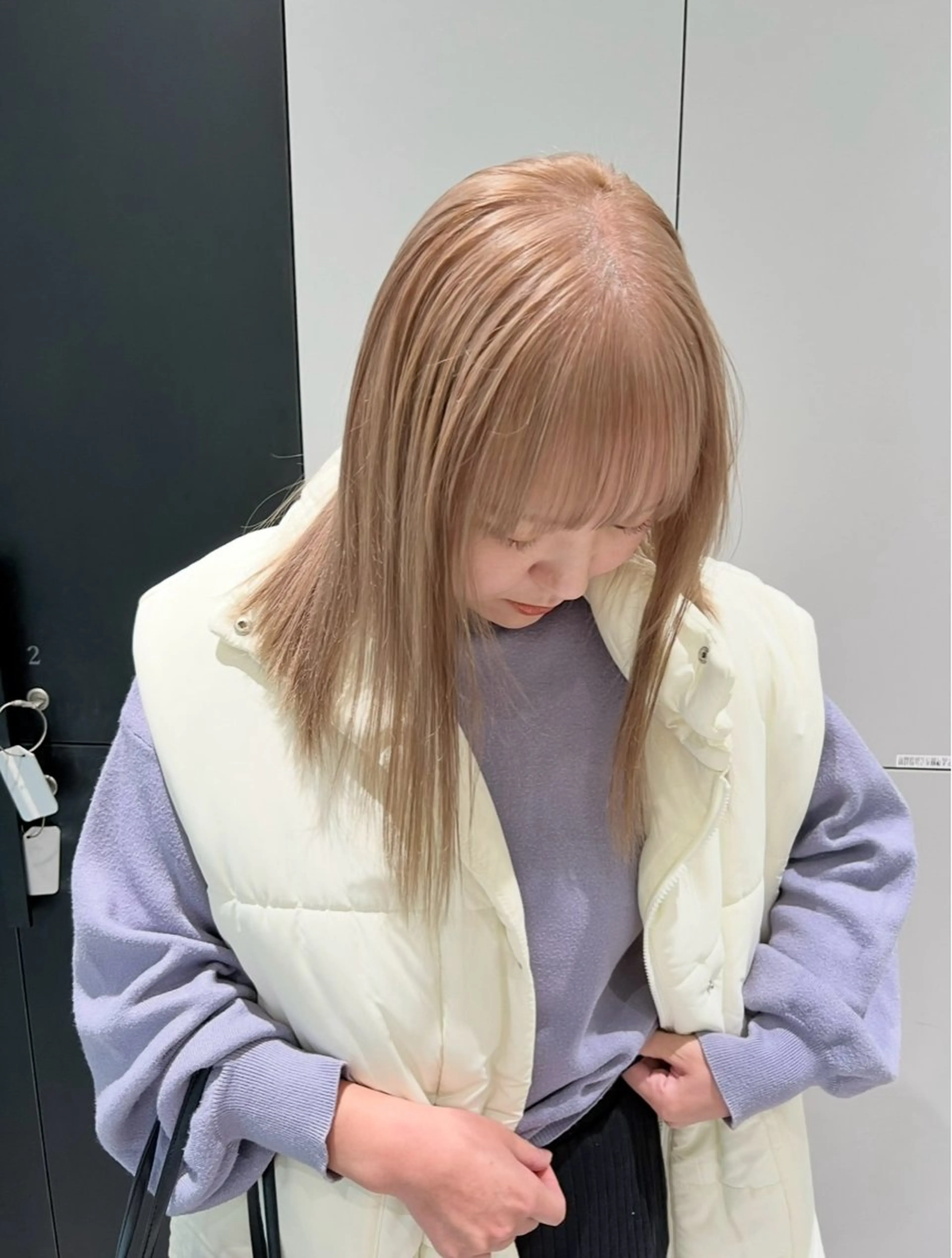 ミディアム カラー カット ヘアカラー ハルヒ/ハイトーン /ボブのヘアスタイル