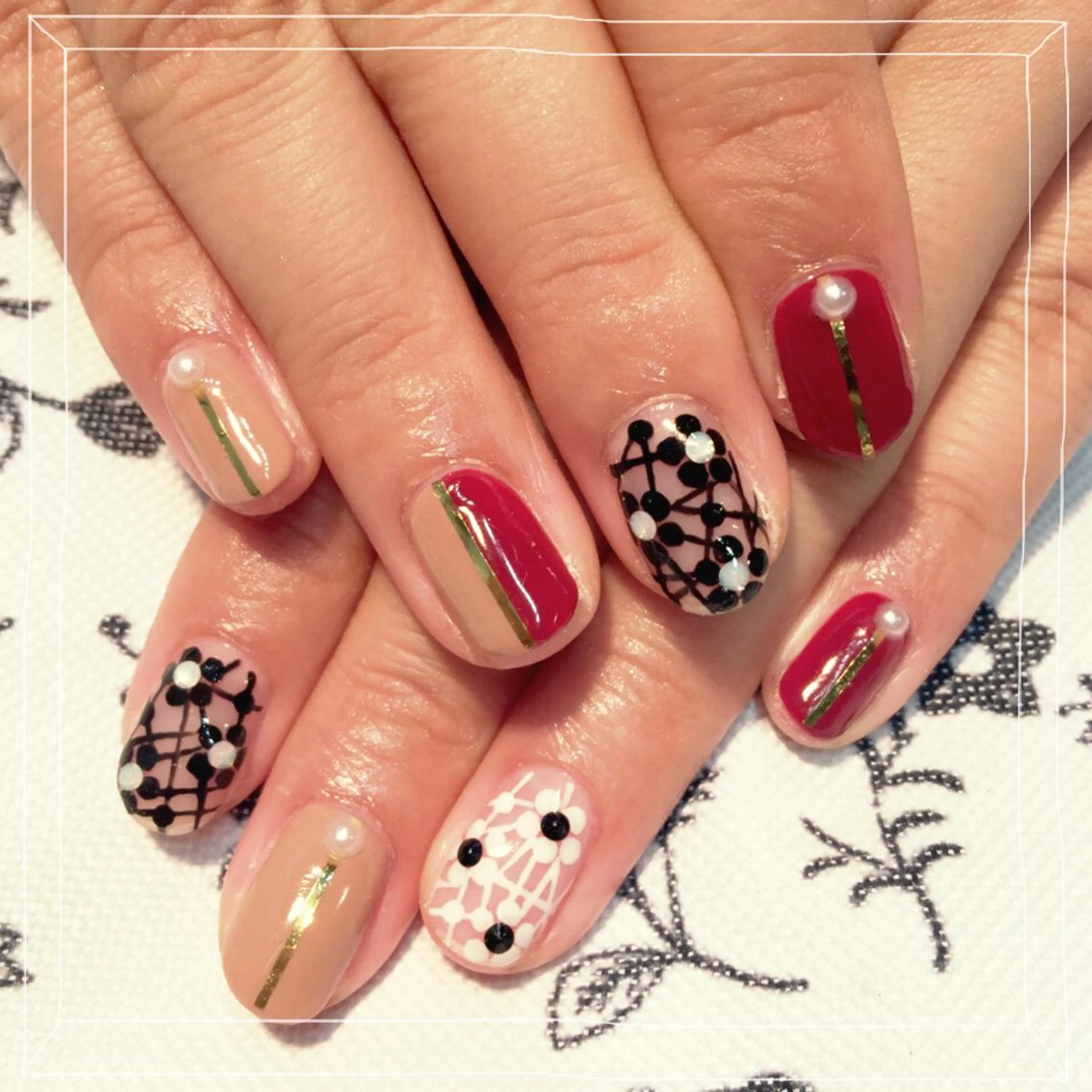 ネイル フラワーネイル レース ＦreeDoＭ   Design所属・W KUMIのネイルデザイン