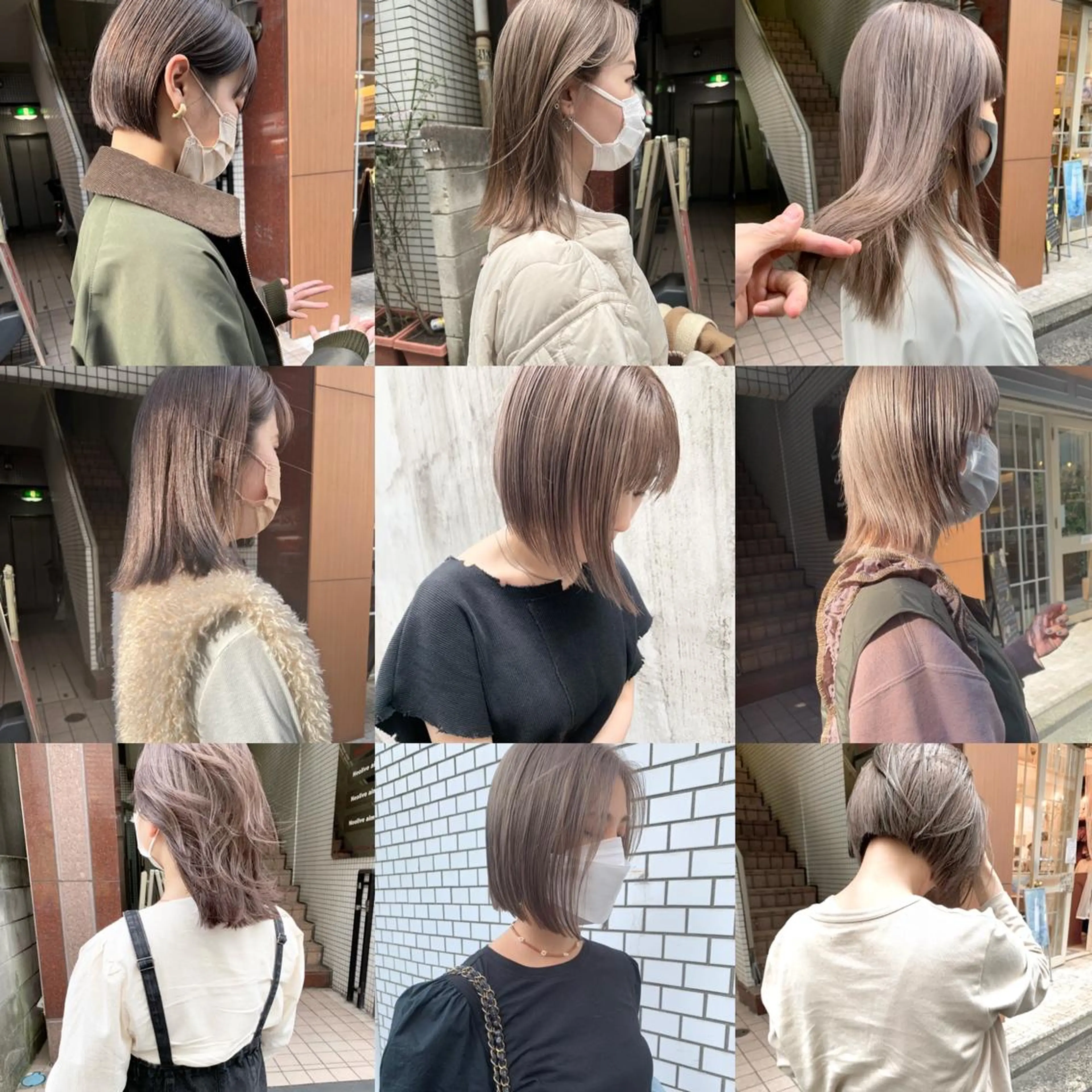 ミディアム カラー ヘアアレンジ ベージュカラー ブリーチ 🌿ショート🌿 パーマ🌿淳平のヘアスタイル