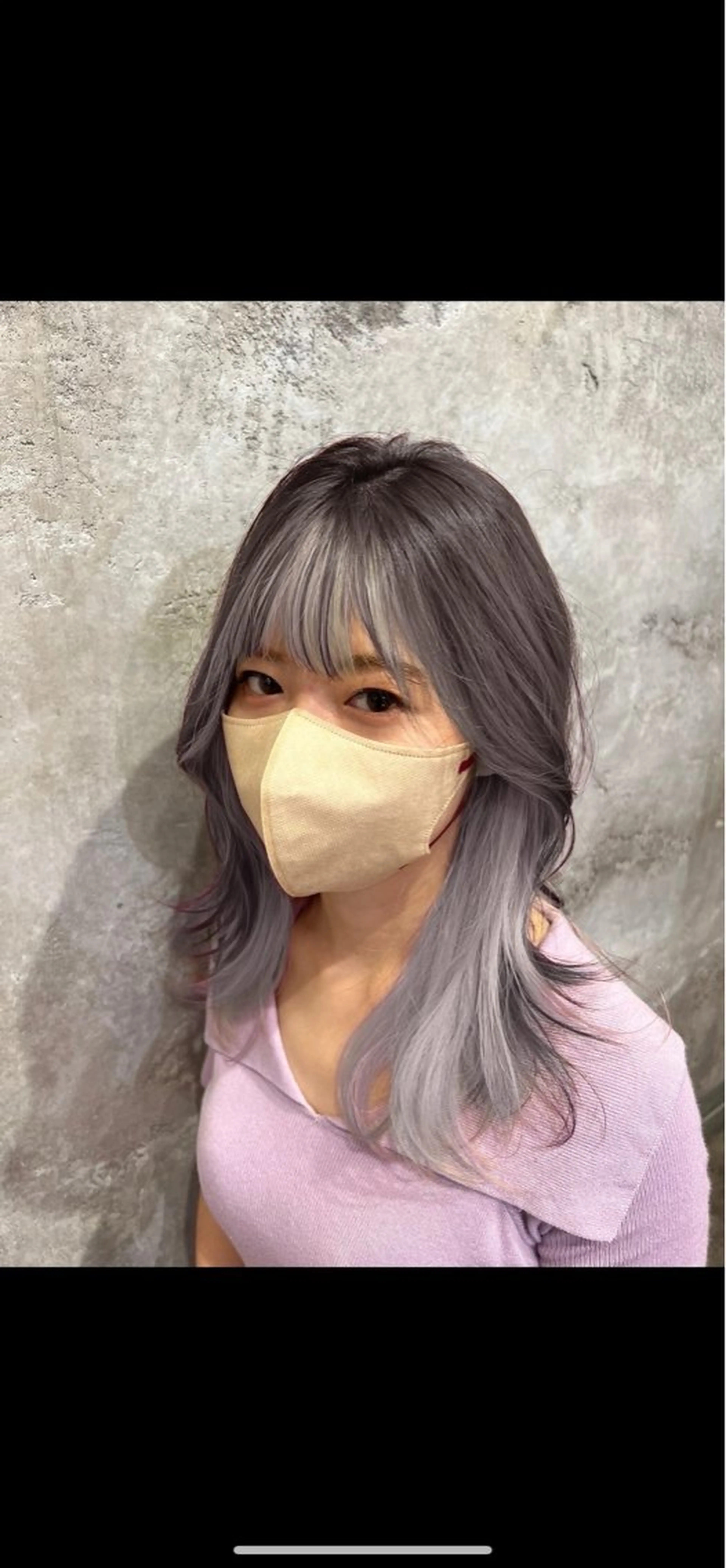 セミロング ヘアカラー 韓国×艶ハイトーンが ✨絶対可愛い✨七夏海のヘアスタイル