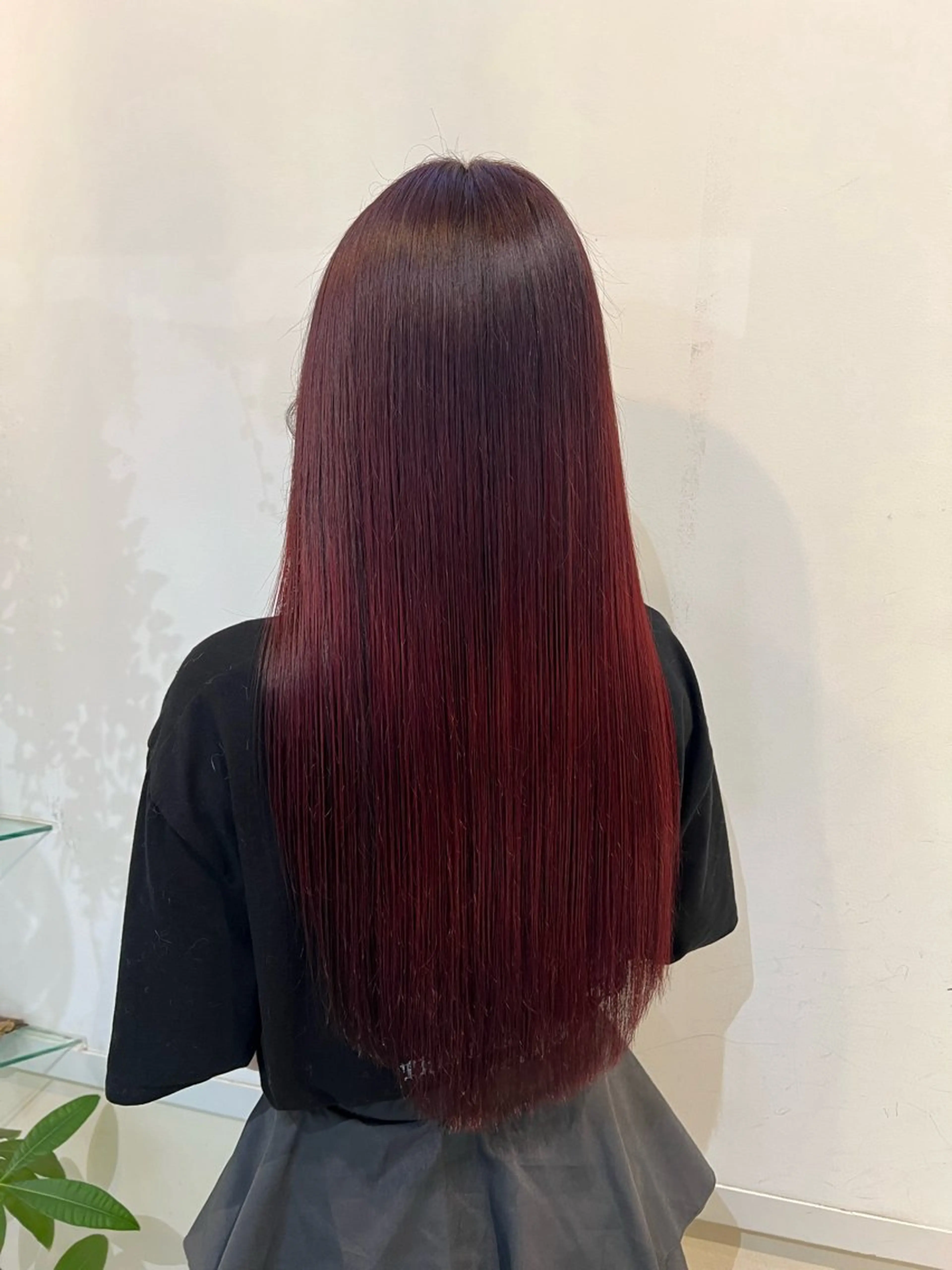 ロング カラー ボルドーカラー ヘアカラー ブリーチしない暖色 カラー🥀杉 優菜のヘアスタイル