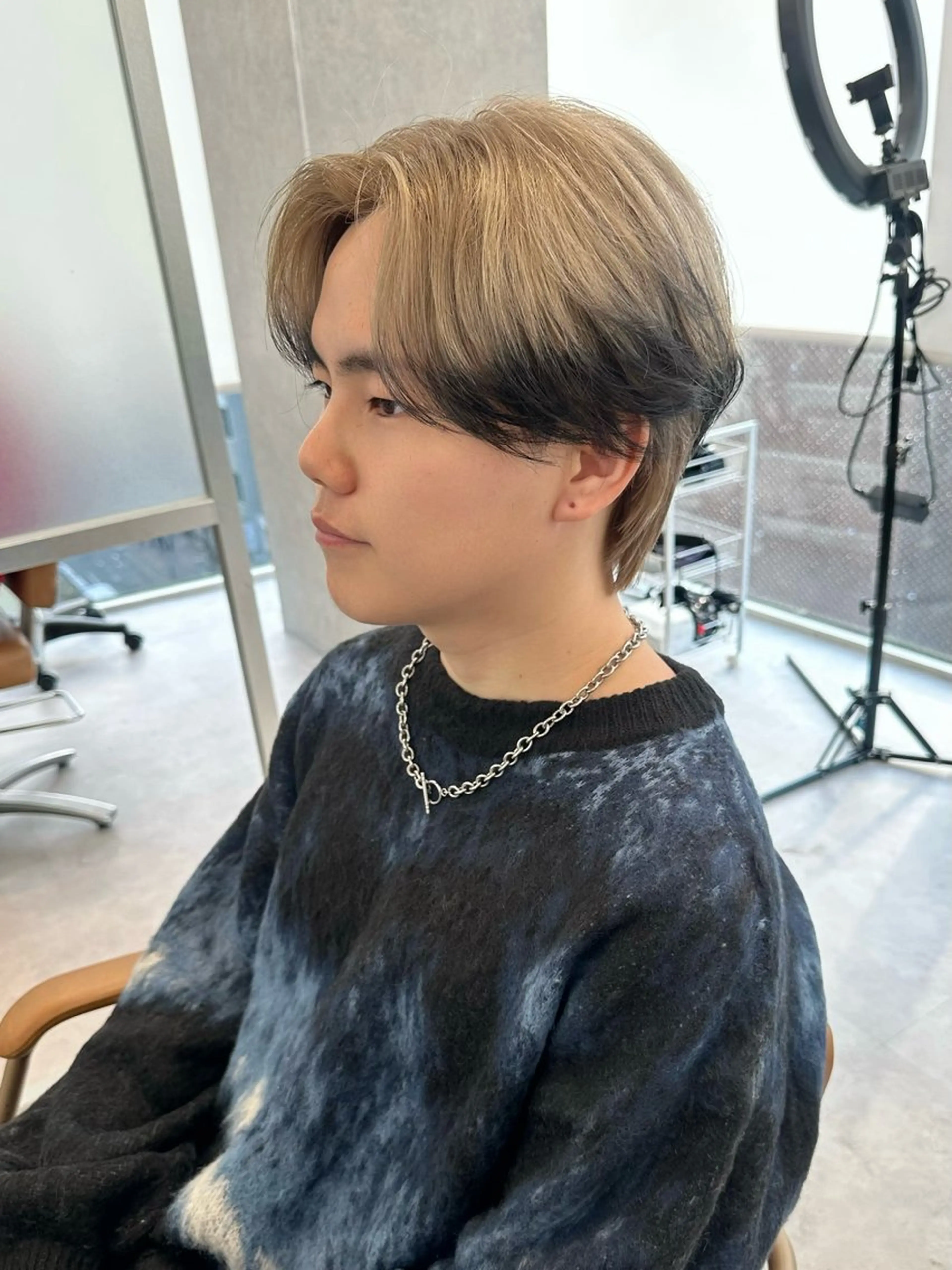 ショート カラー メンズ メンズブリーチ ブリーチ デザインカラー ダブルカラー カノン/メンズカット /ダウンパーマのヘアスタイル