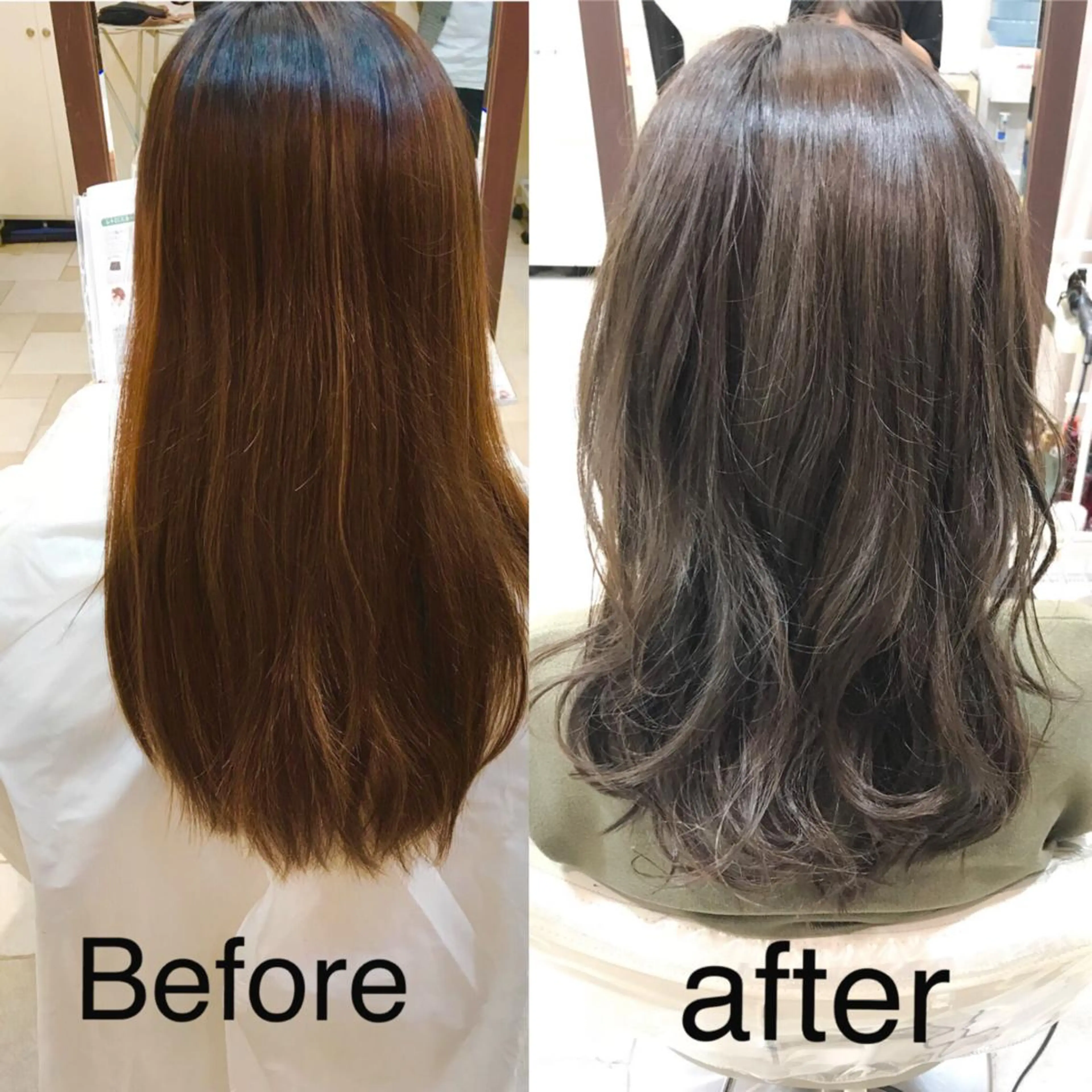 カラー アッシュ ブリーチ イルミナカラー ブリーチなしカラー オレンジ ヘアカラー トリートメント 島袋 ナオユキのヘアスタイル