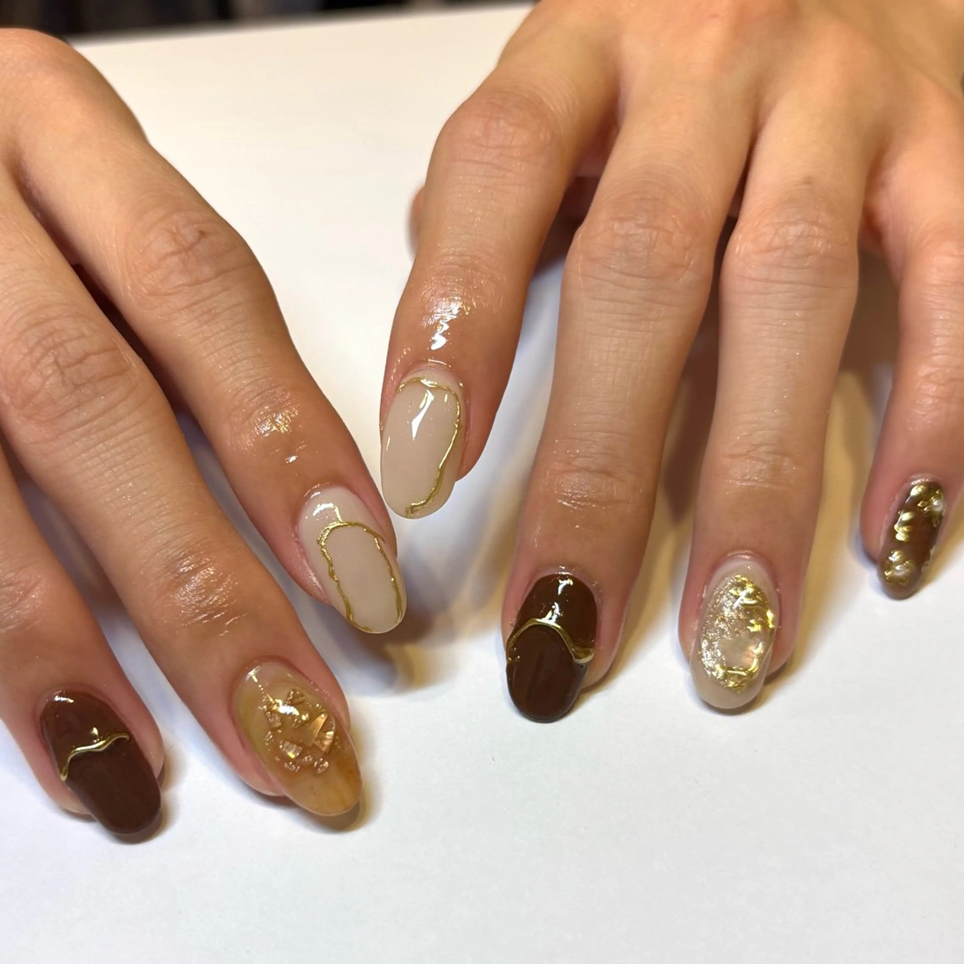 ネイル ハンドネイル ️🩵Merci Miyu 南堀江️のネイルデザイン