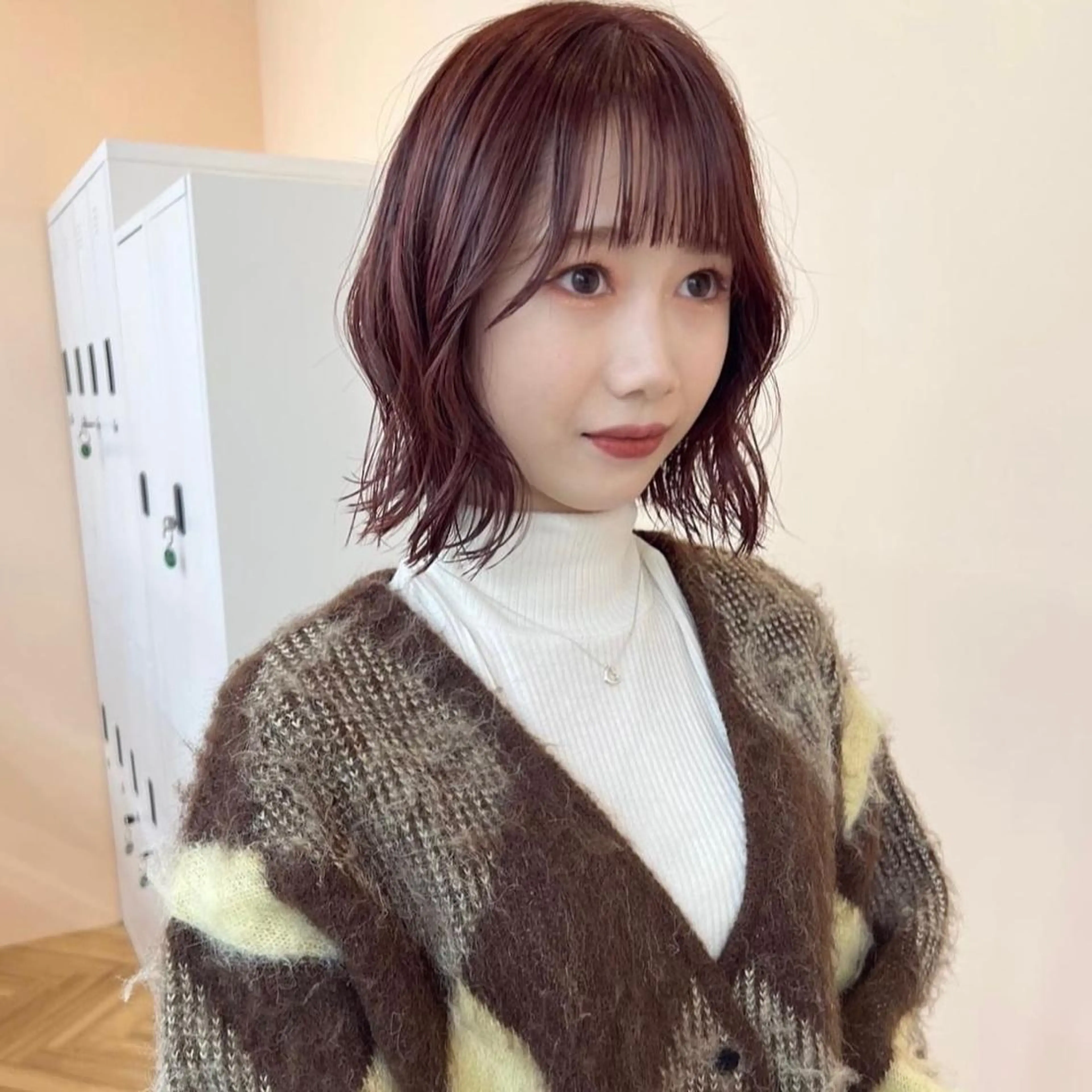 ミディアム カラー カット ヘアカラー arisa/暖色 /伏見/レイヤーのヘアスタイル