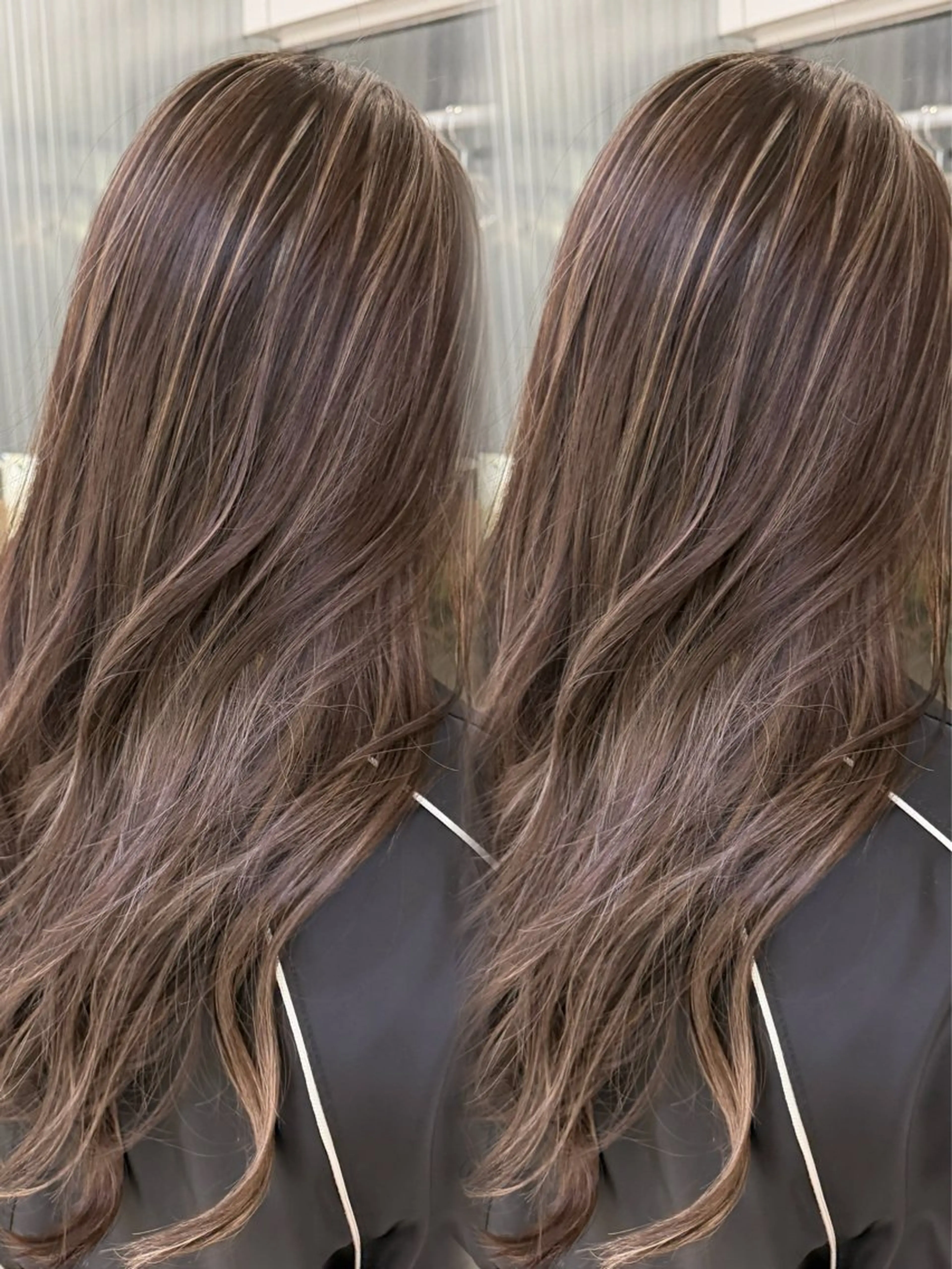 ロング カラー ハイライトカラー ハイライト ヘアカラー 表参道/ハイライト バレイヤージュのヘアスタイル