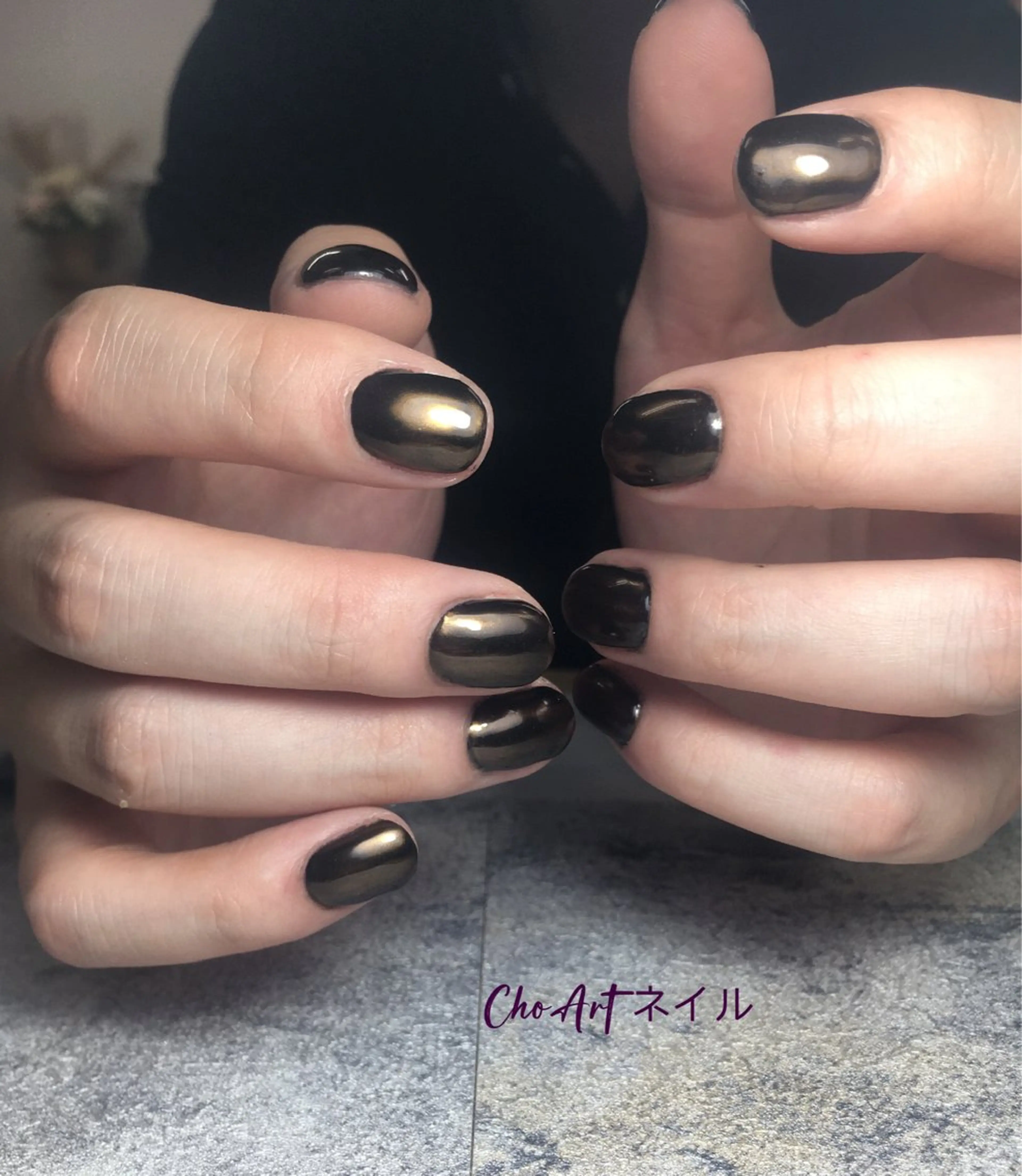 ネイル メンズネイル ミラーネイル シンプルネイル Cho Artネイル所属・ronronne .のネイルデザイン