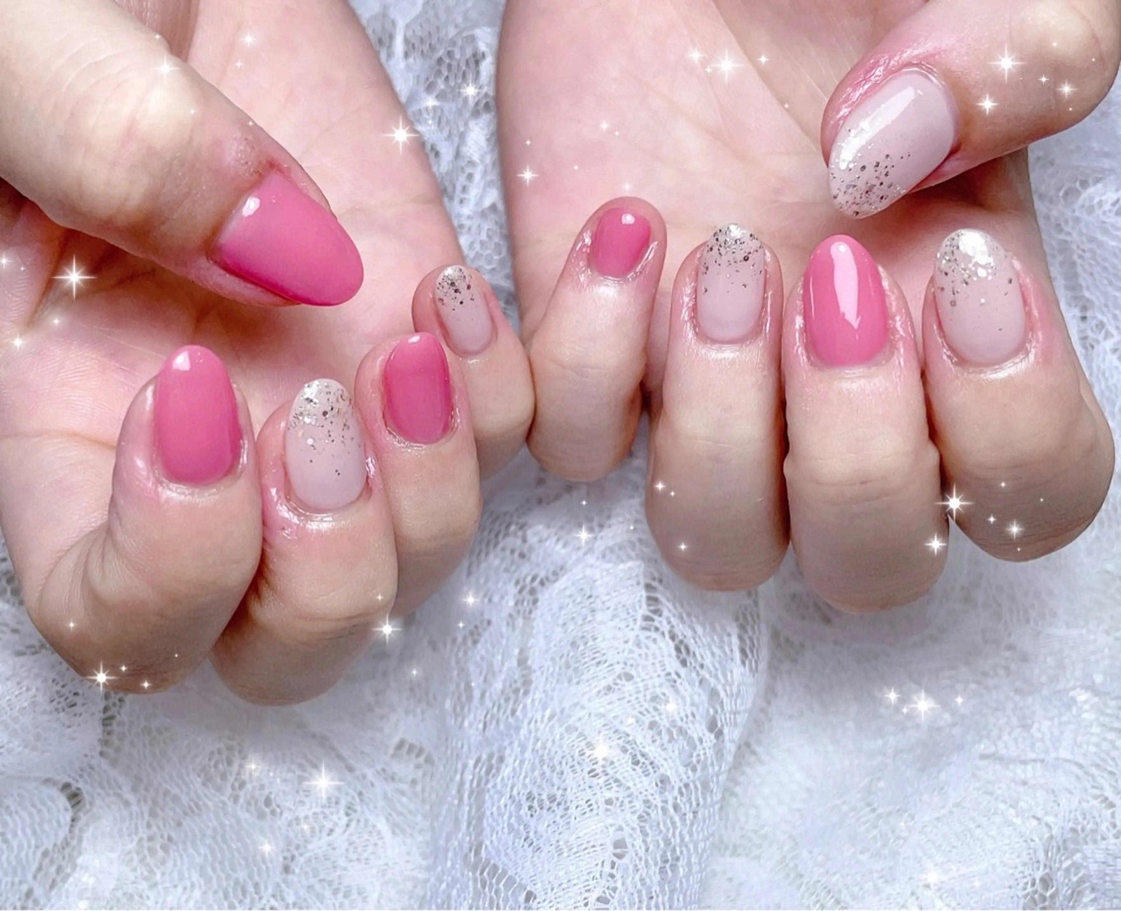 ネイル ラメ(グリッター) ハンドネイル FLARE NAIL フレアネイルのネイルデザイン