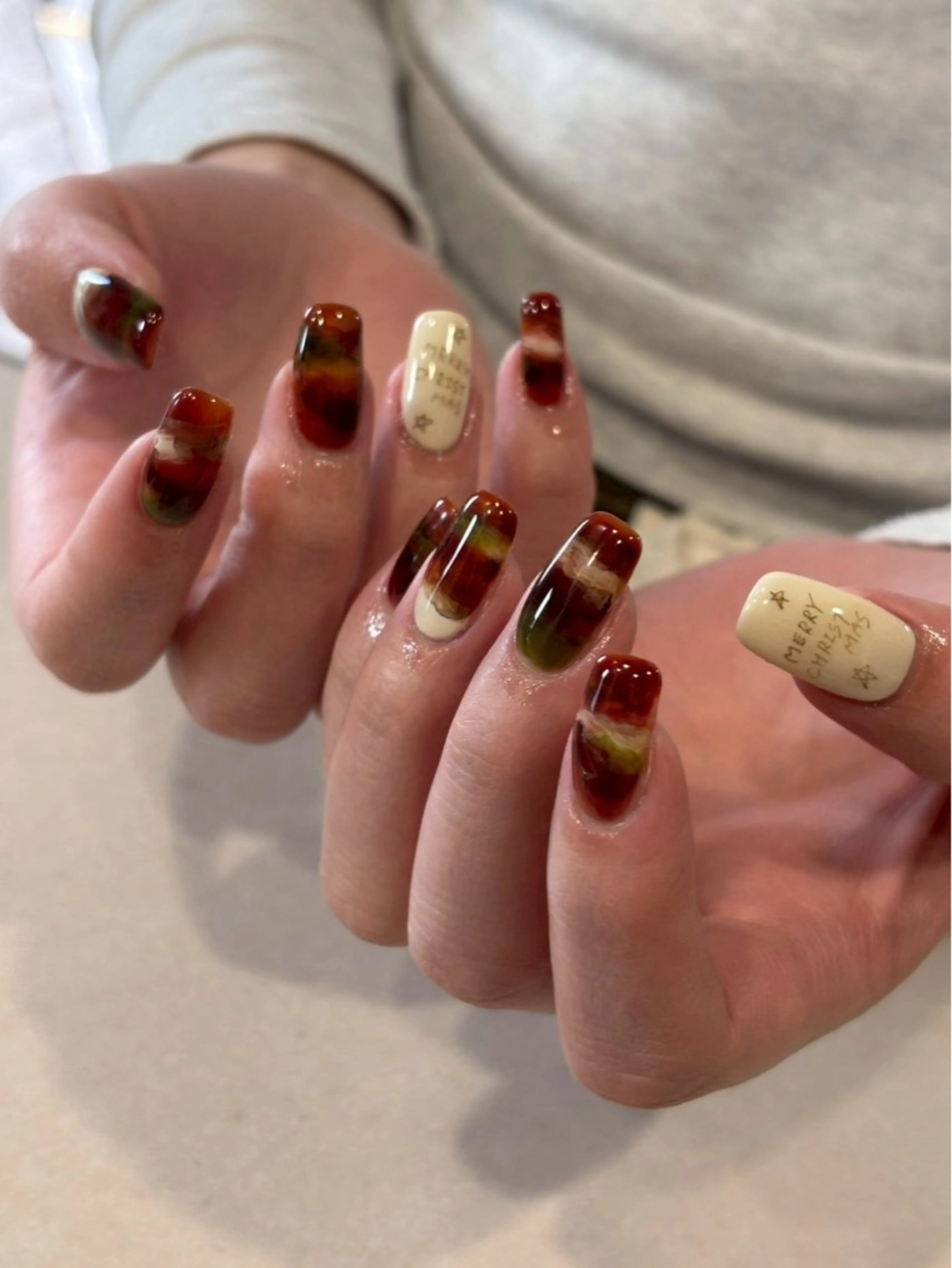 ネイル 冬ネイル クリスマス ハンドネイル iconail 下北沢 NONのネイルデザイン