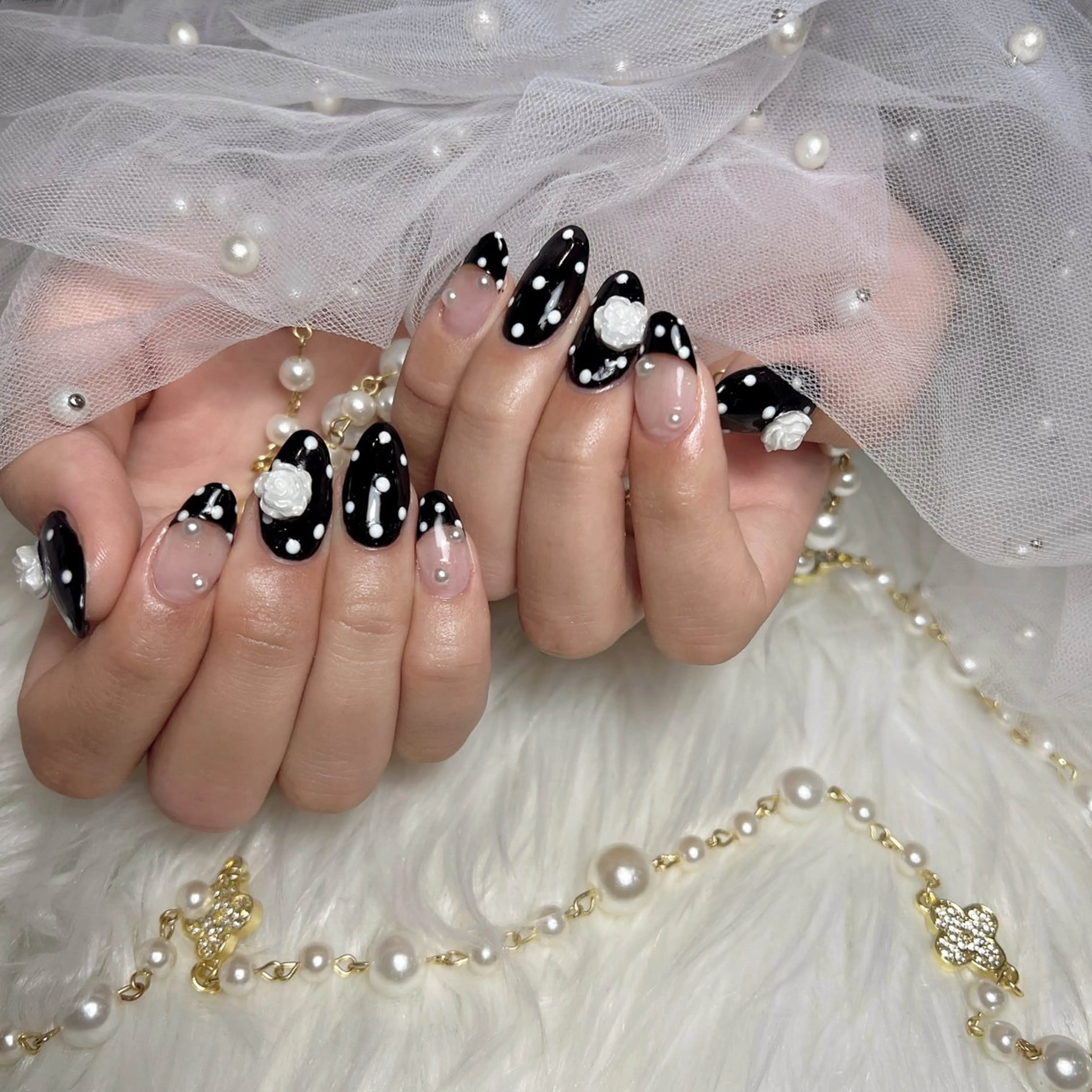 【HANDオフあり】チップ長さだし10本+ 90分持ち込みデザイン（パーツ込み） ※ ご希望デザイン事前にご相談くださいの写真