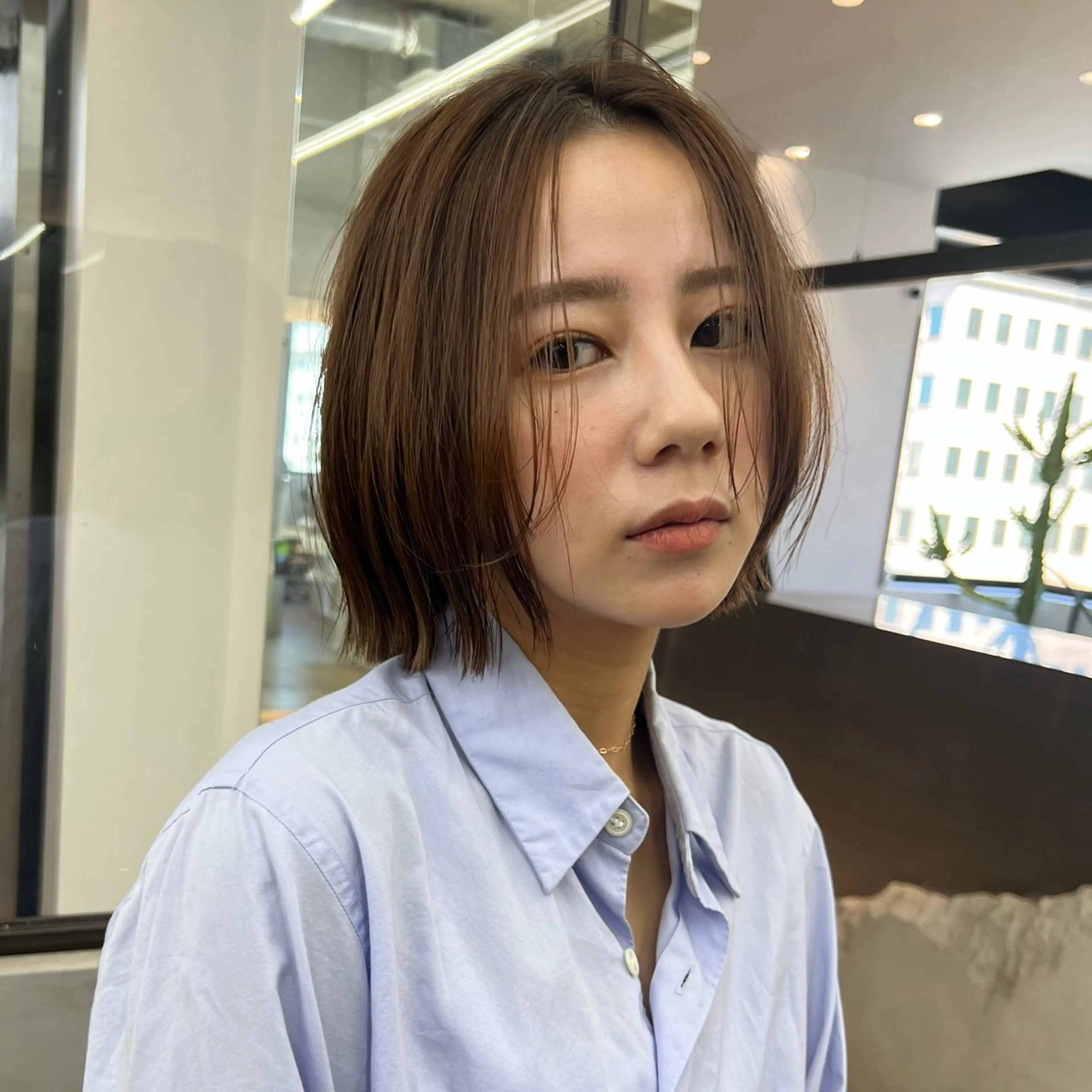 ミディアム カラー ボブ 髪質改善 似合わせカット 外ハネヘア カット トリートメント メンズ/韓国レイヤー /縮毛矯正/📍爽太のヘアスタイル