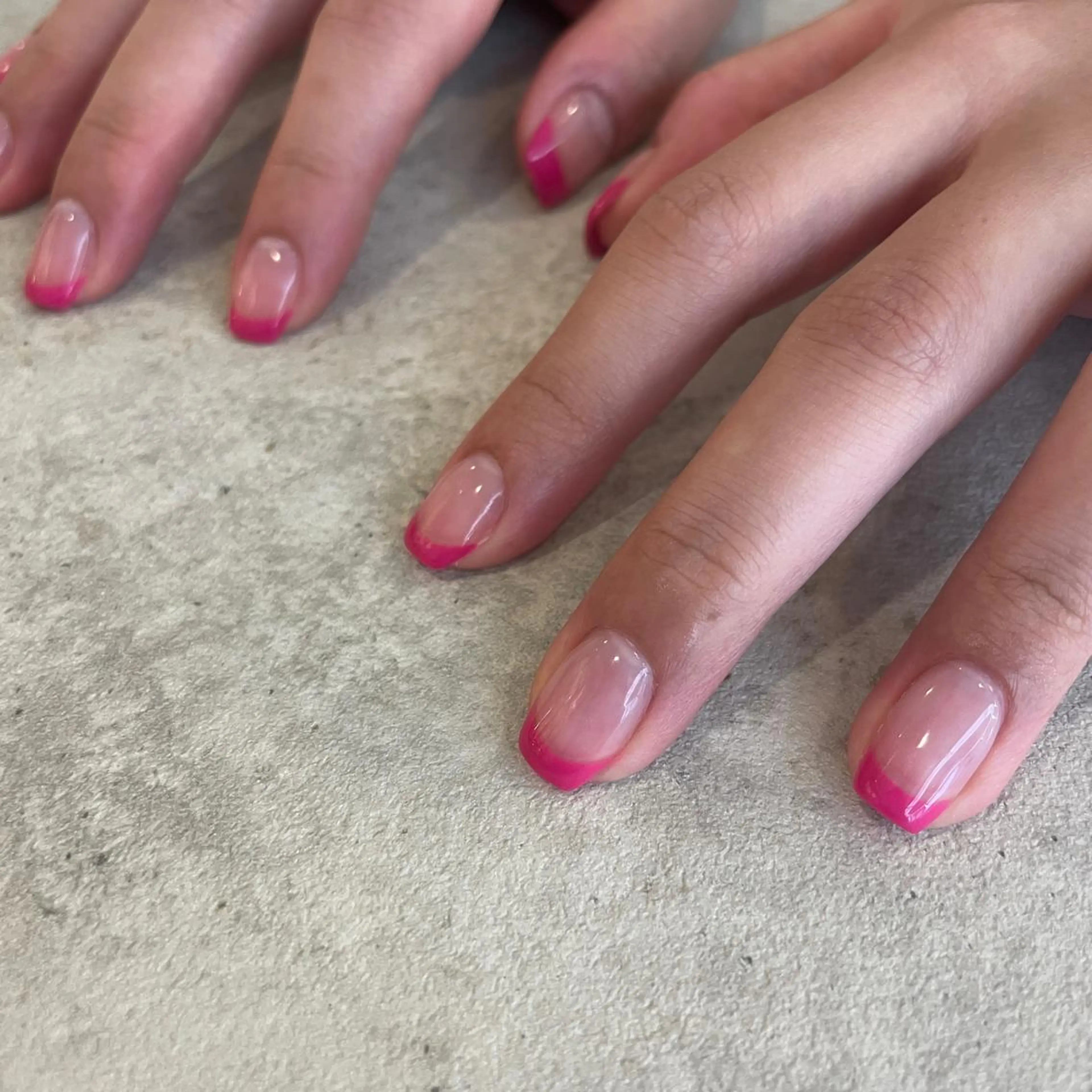 ネイル フレンチネイル ピンク mignon by CHERIM A.tのマツエク・マツパデザイン