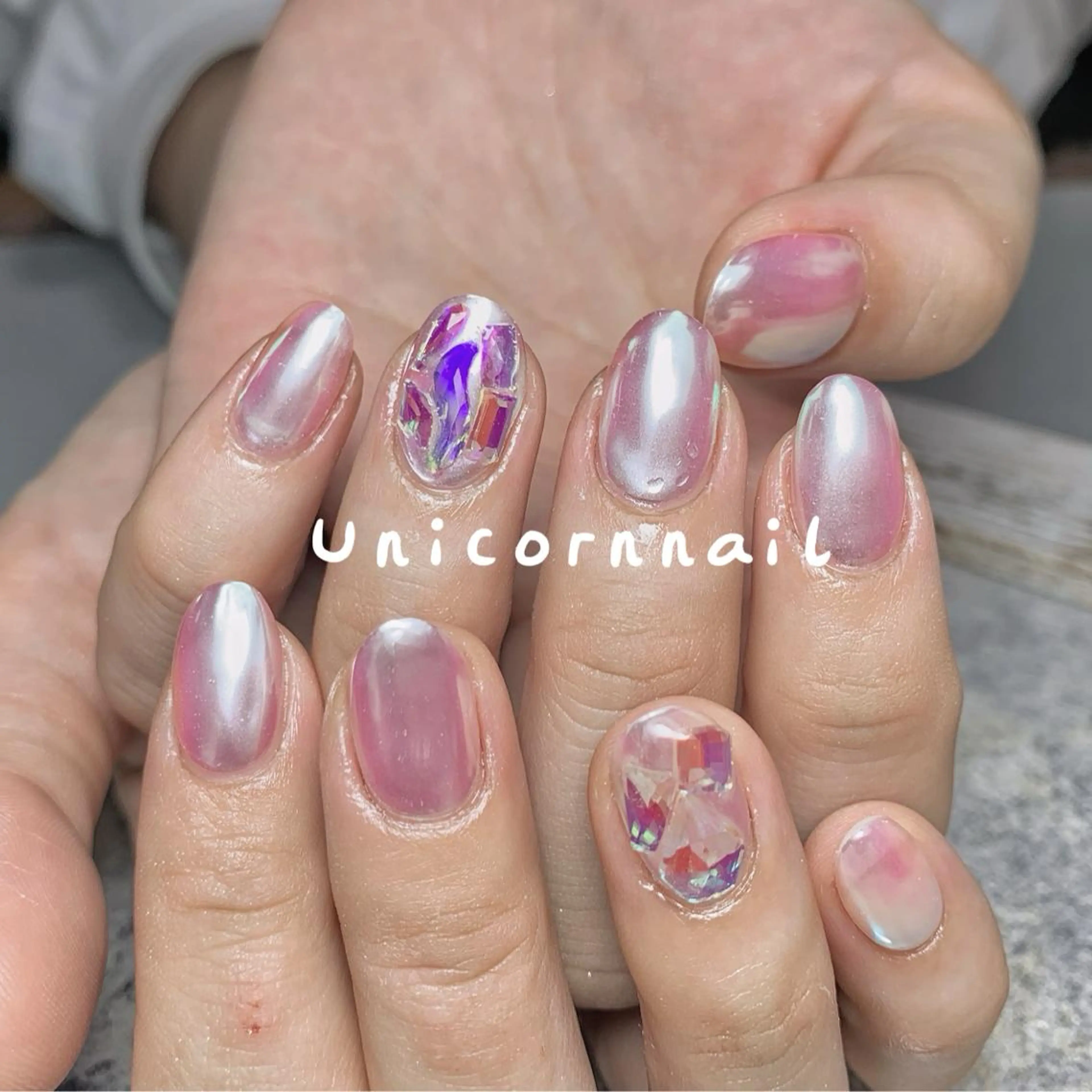 ネイル ミラーネイル UnicornNail所属・Unicorn Nail 矢場町店のネイルデザイン