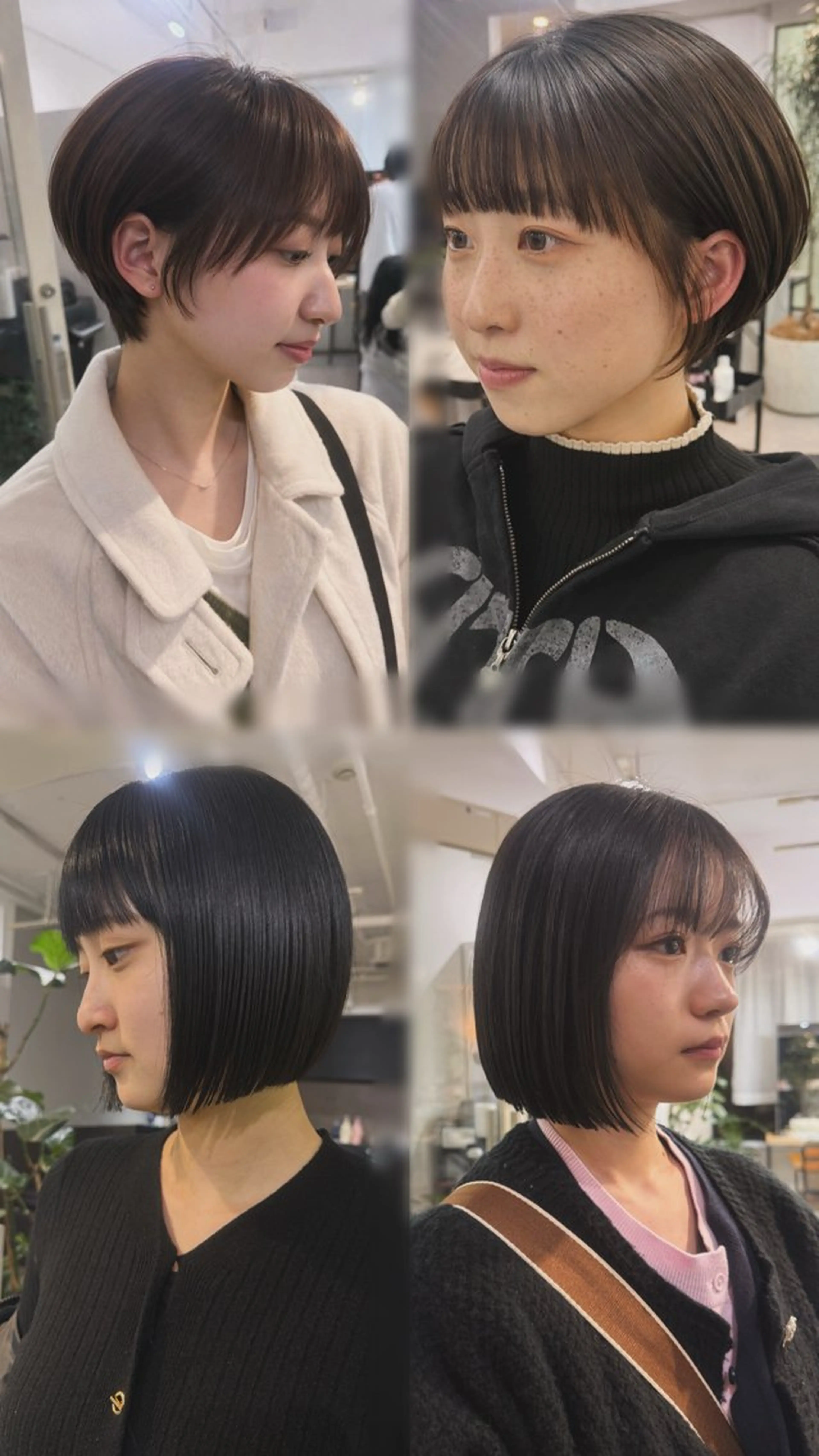 ミディアム 切りっぱなしボブ ボブ カット ヘアカラー トリートメント 丸みショートボブ Narumi✂︎のヘアスタイル