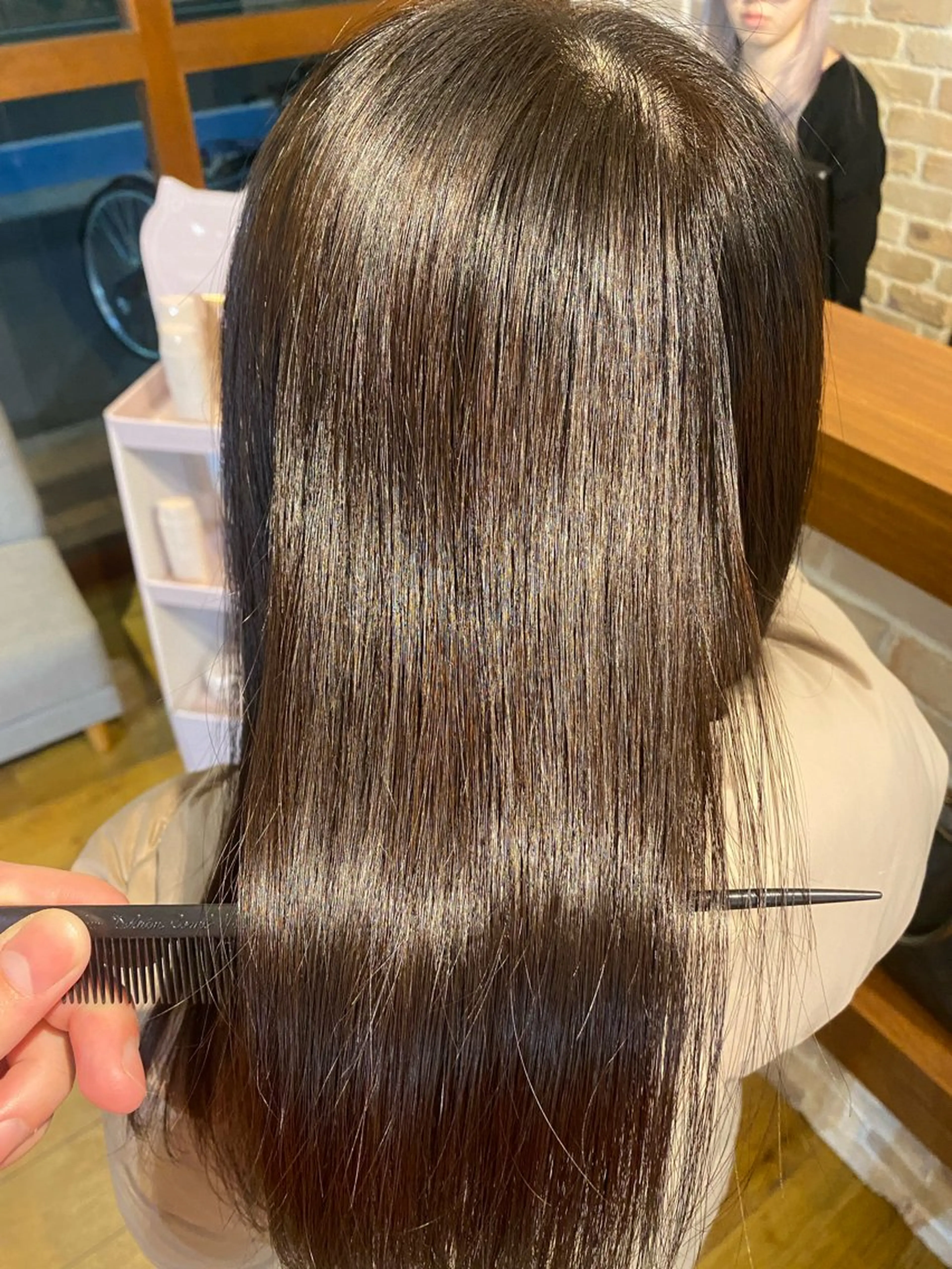 ロング 髪質改善 カット 縮毛矯正 縮毛矯正とレイヤー カット/杉村凜汰郎のヘアスタイル