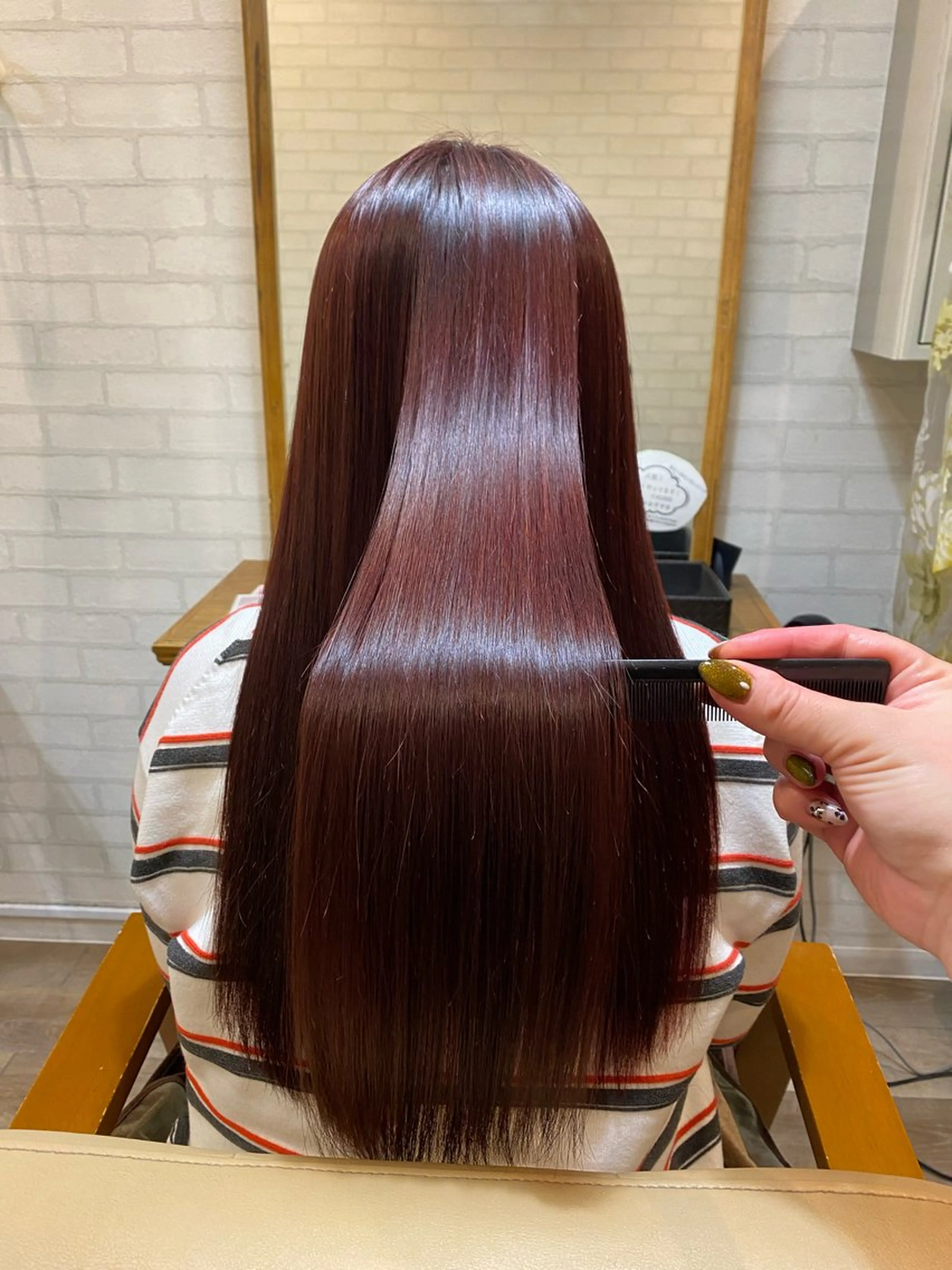 ロング カラー パーマ ブラウンカラー レッドカラー レッドブラウン 縮毛矯正 トリートメント 東武練馬ENVY所属・✨🐣小池 ひな🐣✨のヘアスタイル