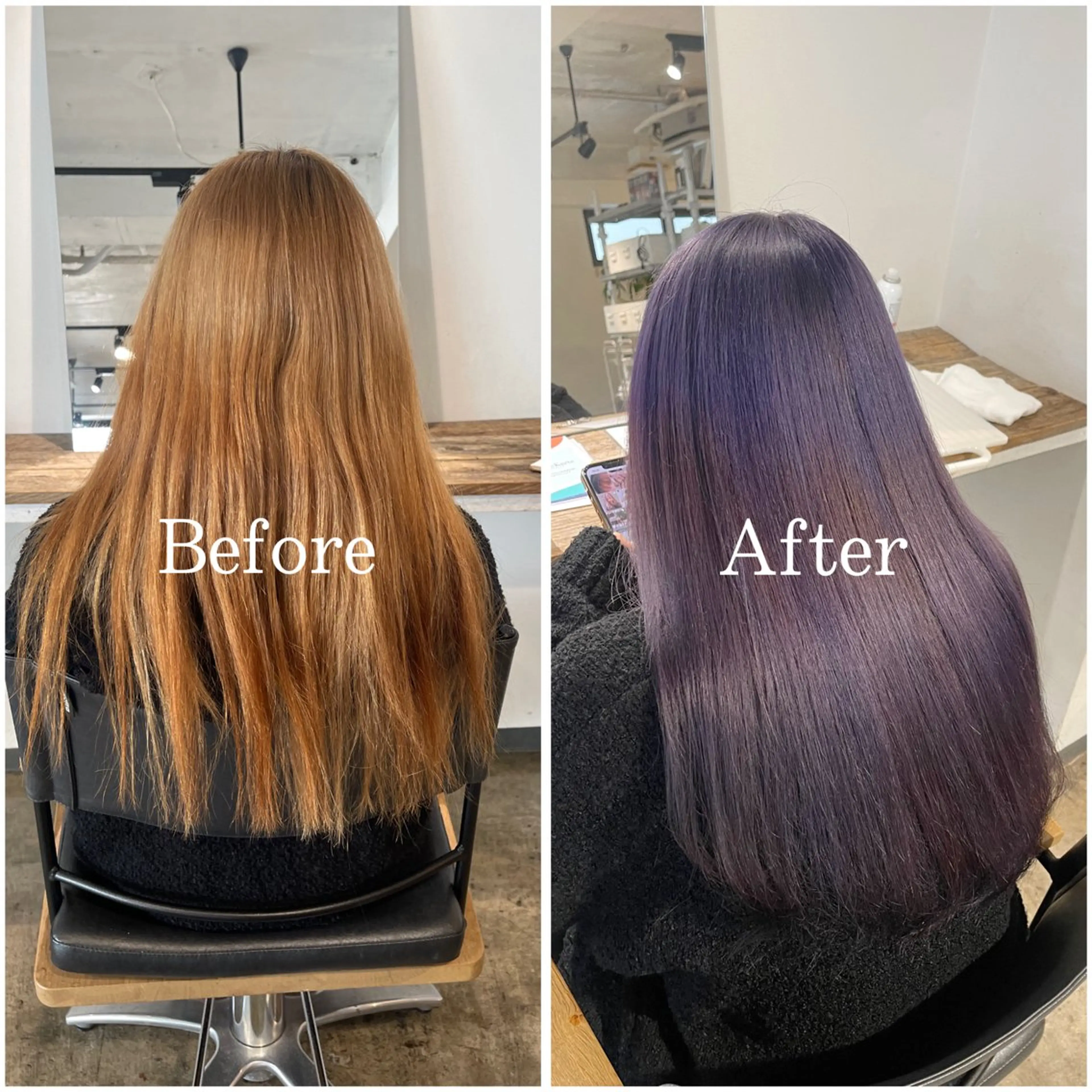 ロング カラー ブリーチ デザインカラー ハイトーンカラー ラベンダーカラー ムラ修正/ ハイトーン💖Riaのヘアスタイル