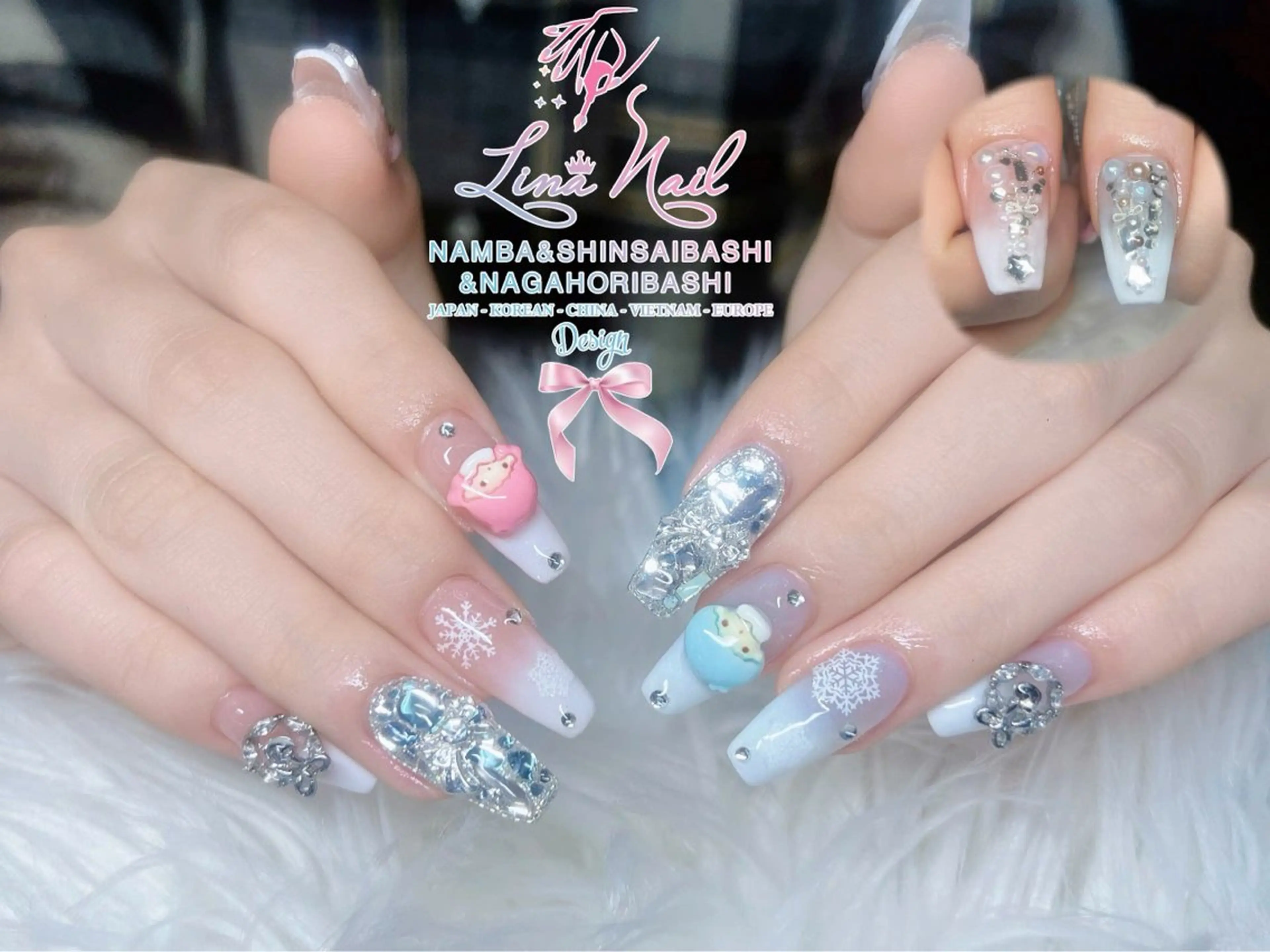 ロング クリスマス リナネイル 長堀橋店／東心斎橋店のネイルデザイン