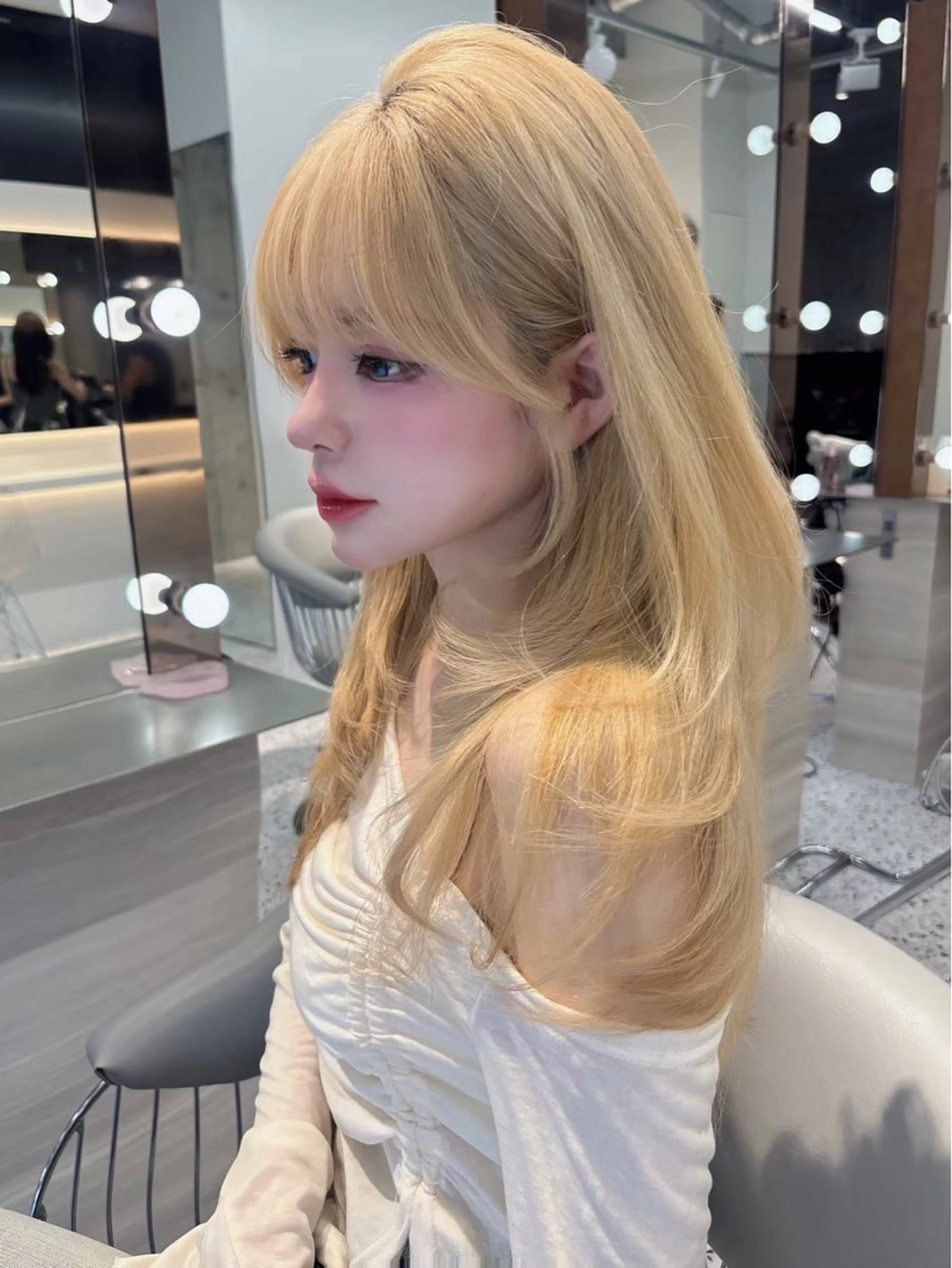 ロング カラー ヘアカラー トリートメント Lond mare レイヤーカット/韓国のヘアスタイル