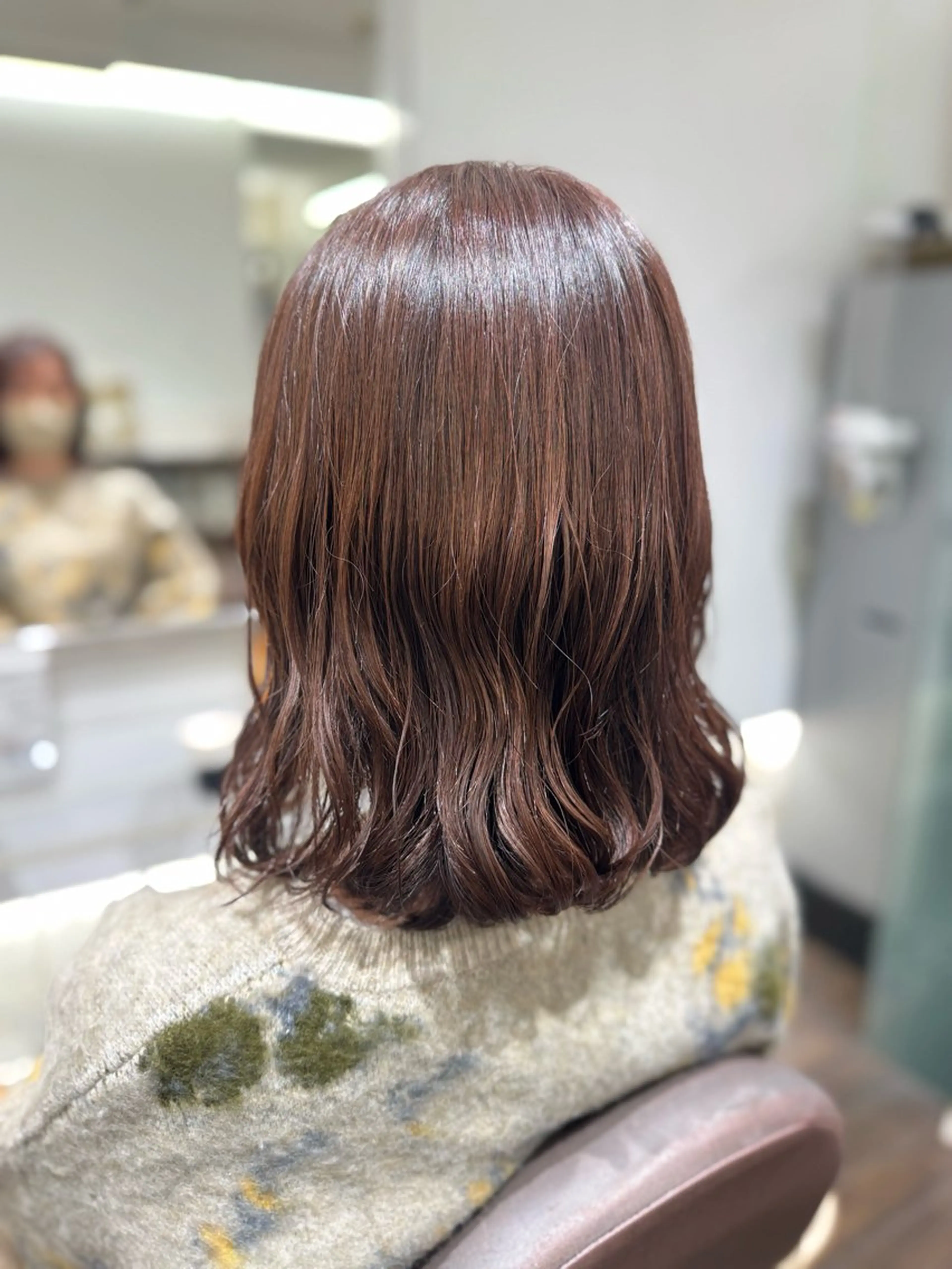 ミディアム カット パーマ トリートメント コテ巻き風/ボブ パーマ🌼杉田 萌恵のヘアスタイル