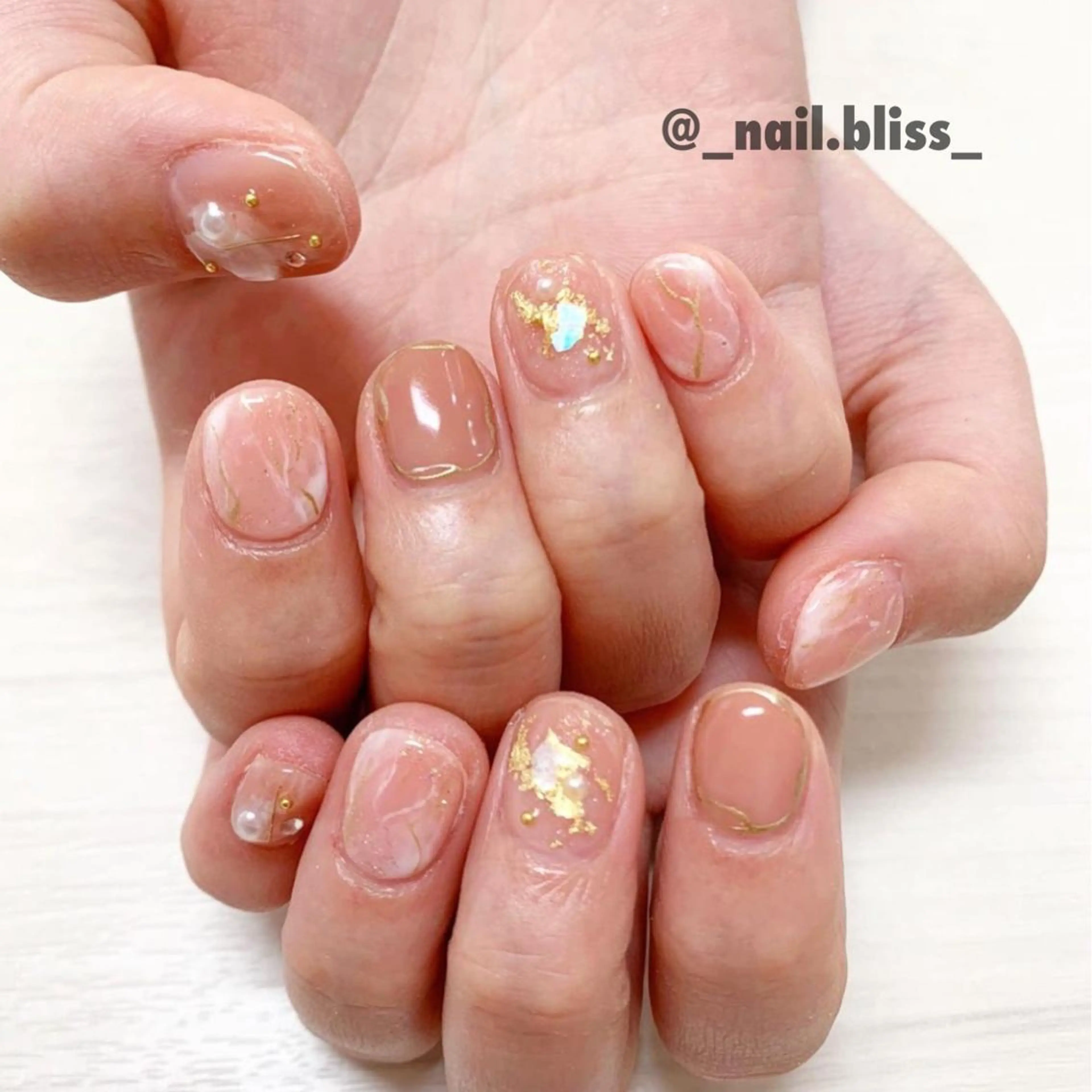 ネイル ブラウン ハンドネイル NAIL BLISSのネイルデザイン