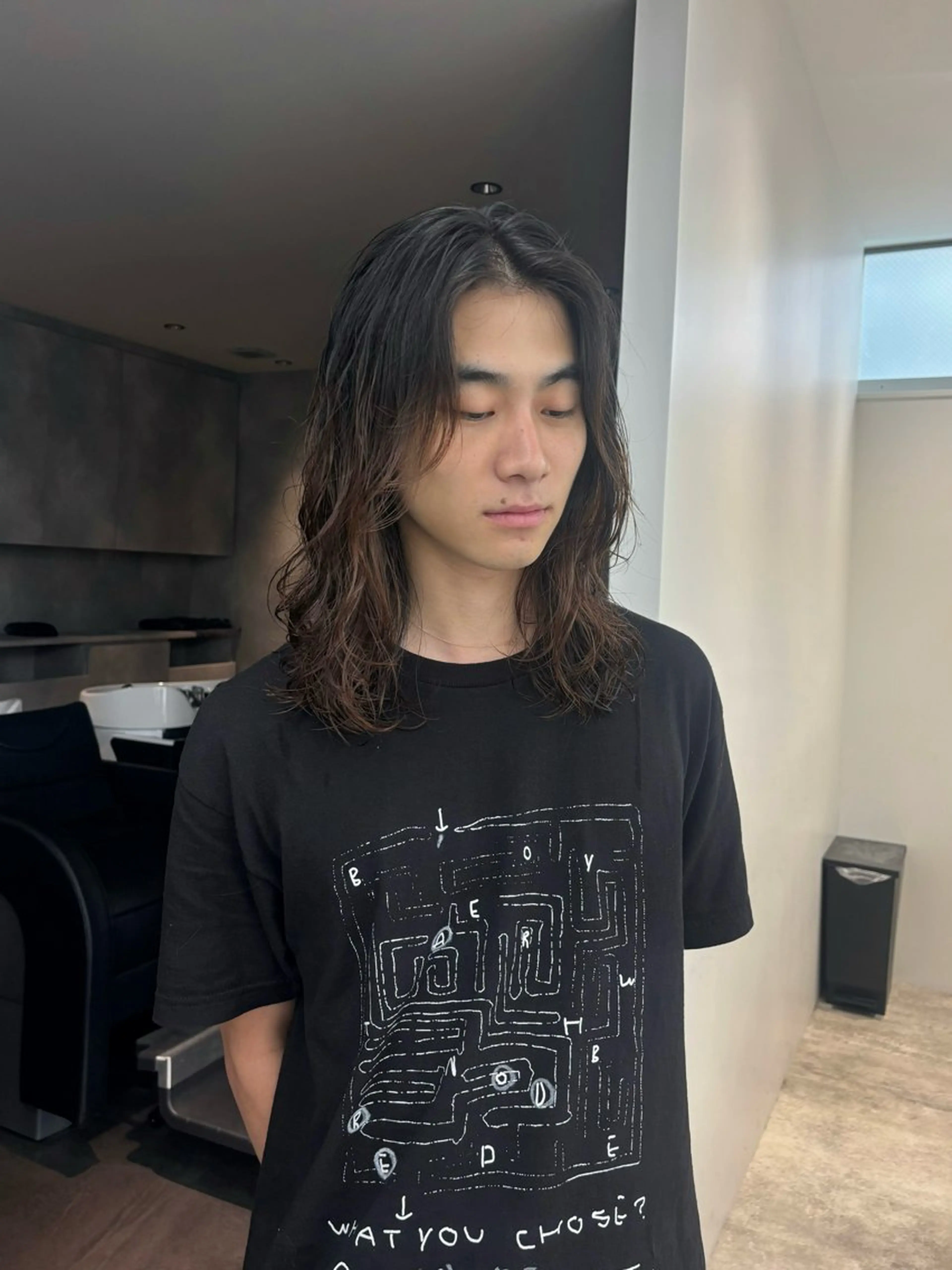 ロング パーマ メンズ fifth 庄子愛彩のヘアスタイル