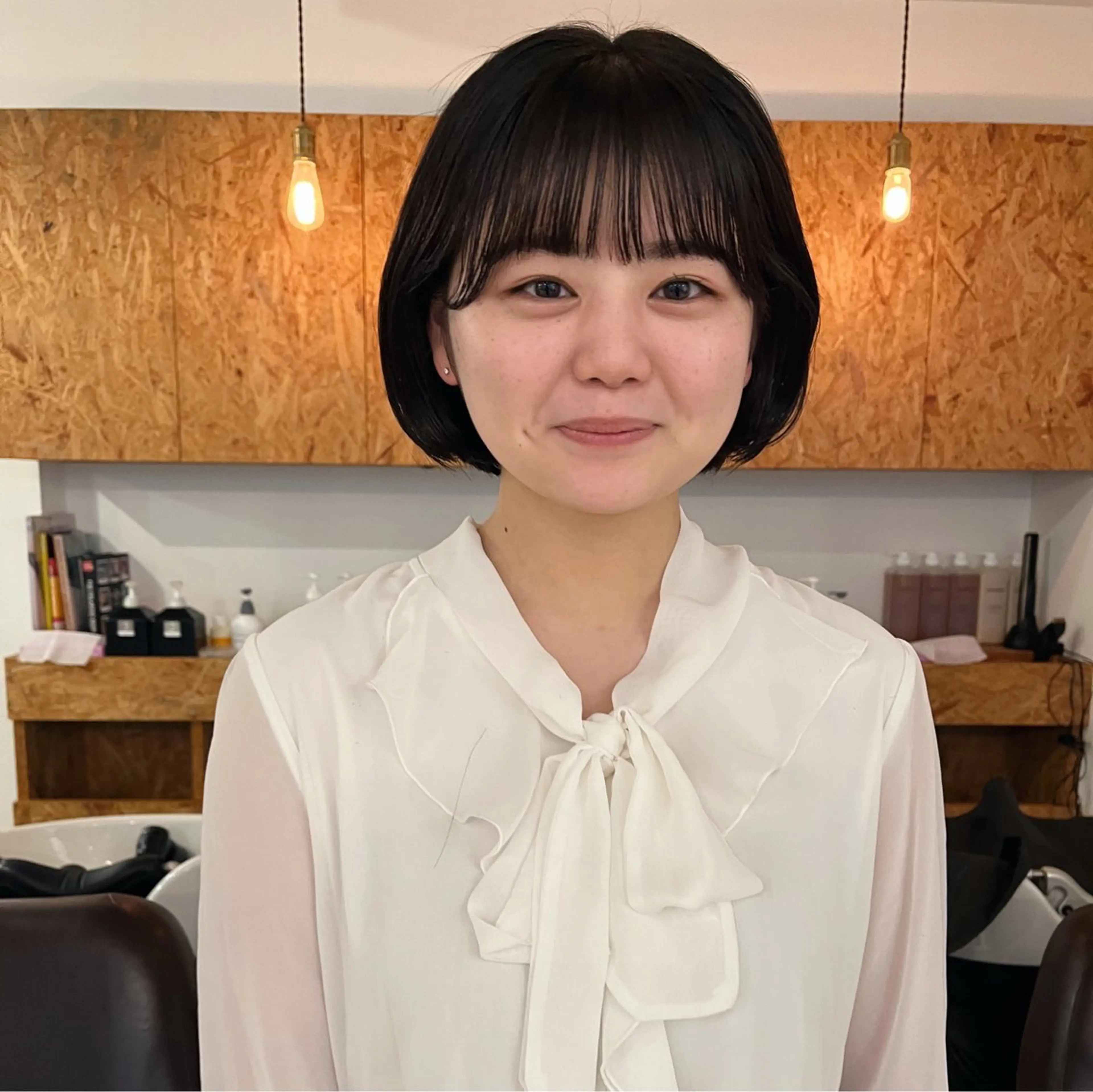 ショート ボブ 暖色/パーマ 🌼クニトウメイのヘアスタイル