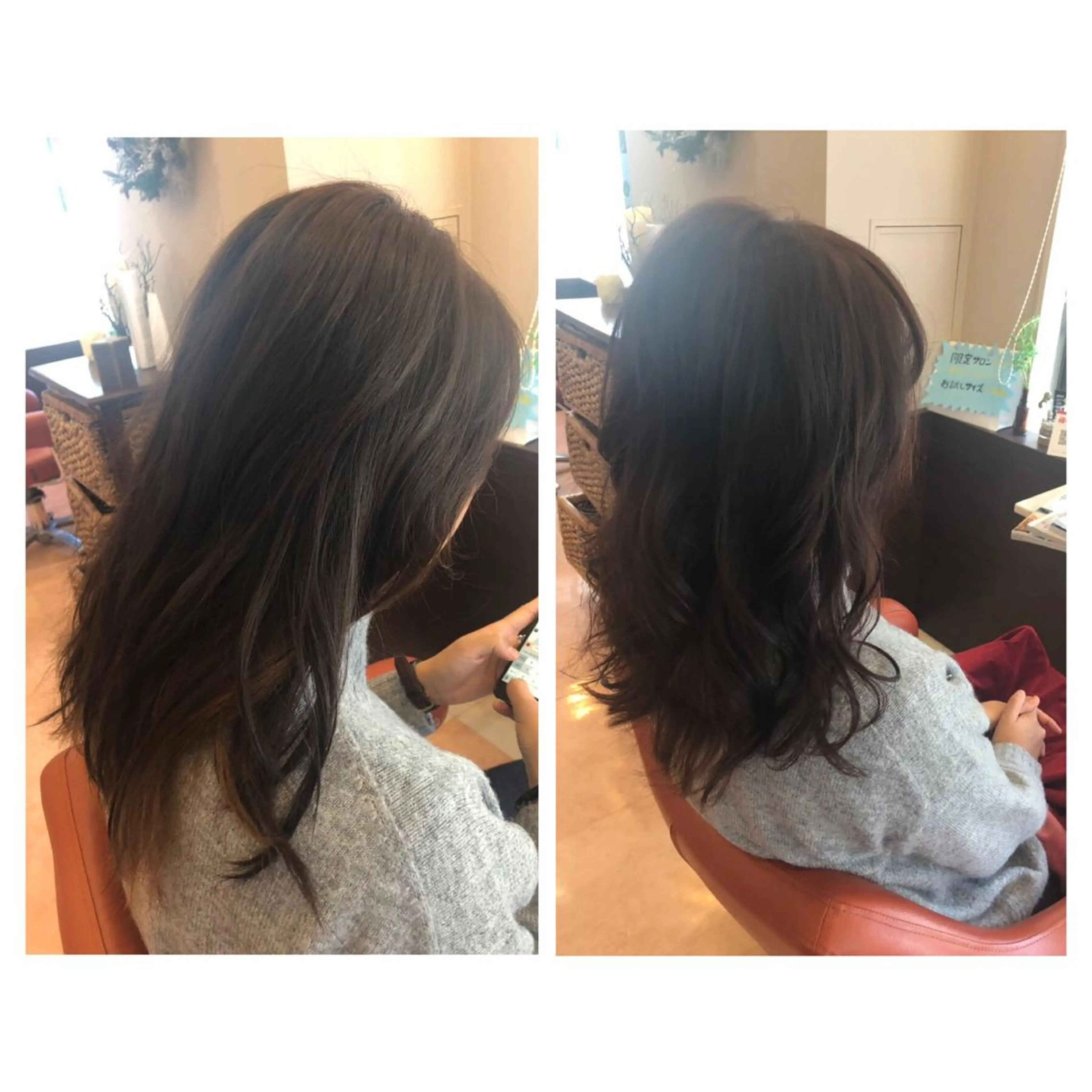 セミロング アッシュ やまぐち まりんのヘアスタイル