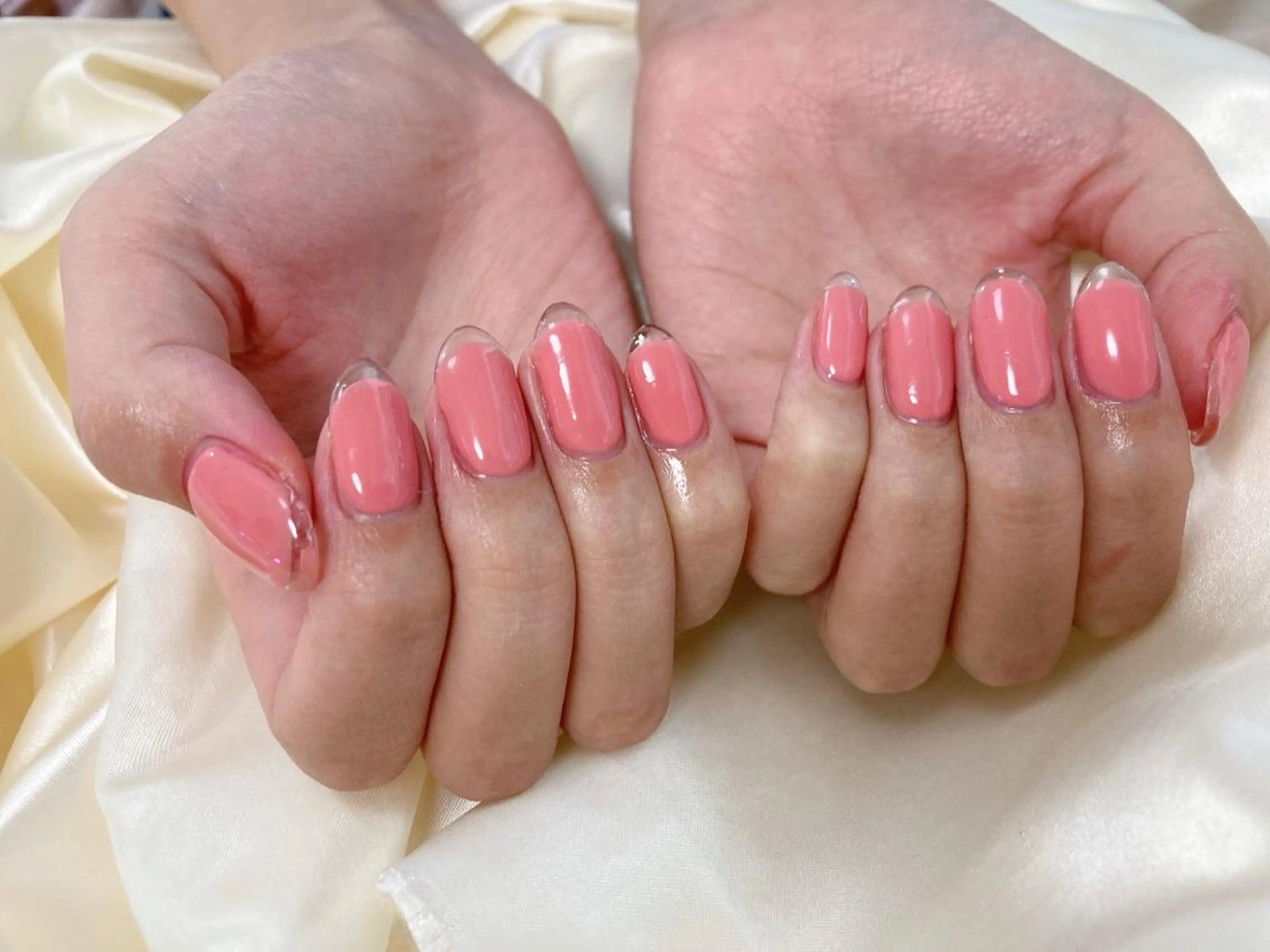 ネイル クリアネイル フレンチネイル Mogu nail 二子玉川のネイルデザイン