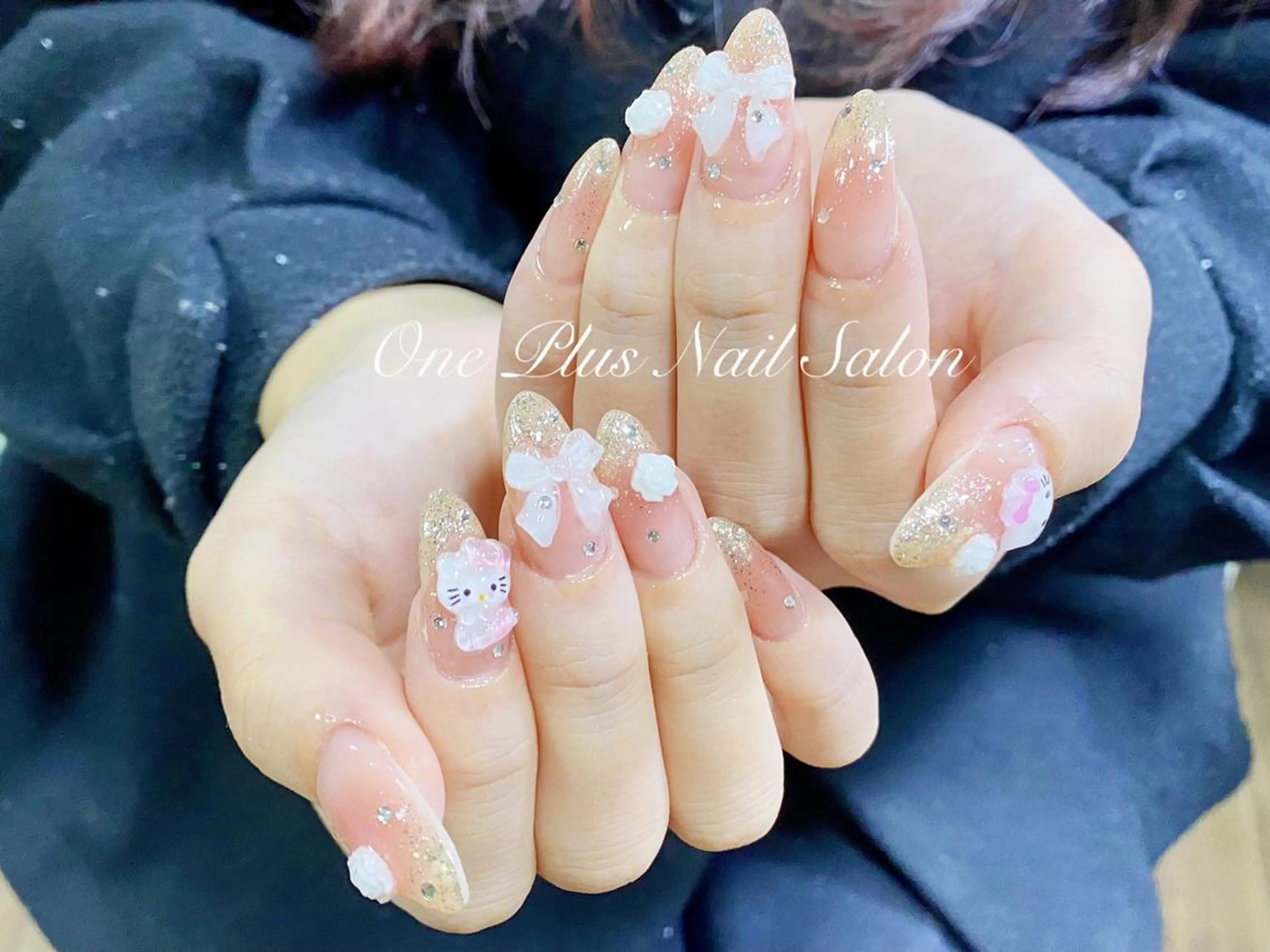 ネイル アートネイル ジェルネイル グラデーション ハート 持ち込み One Plus Nail Salonのネイルデザイン