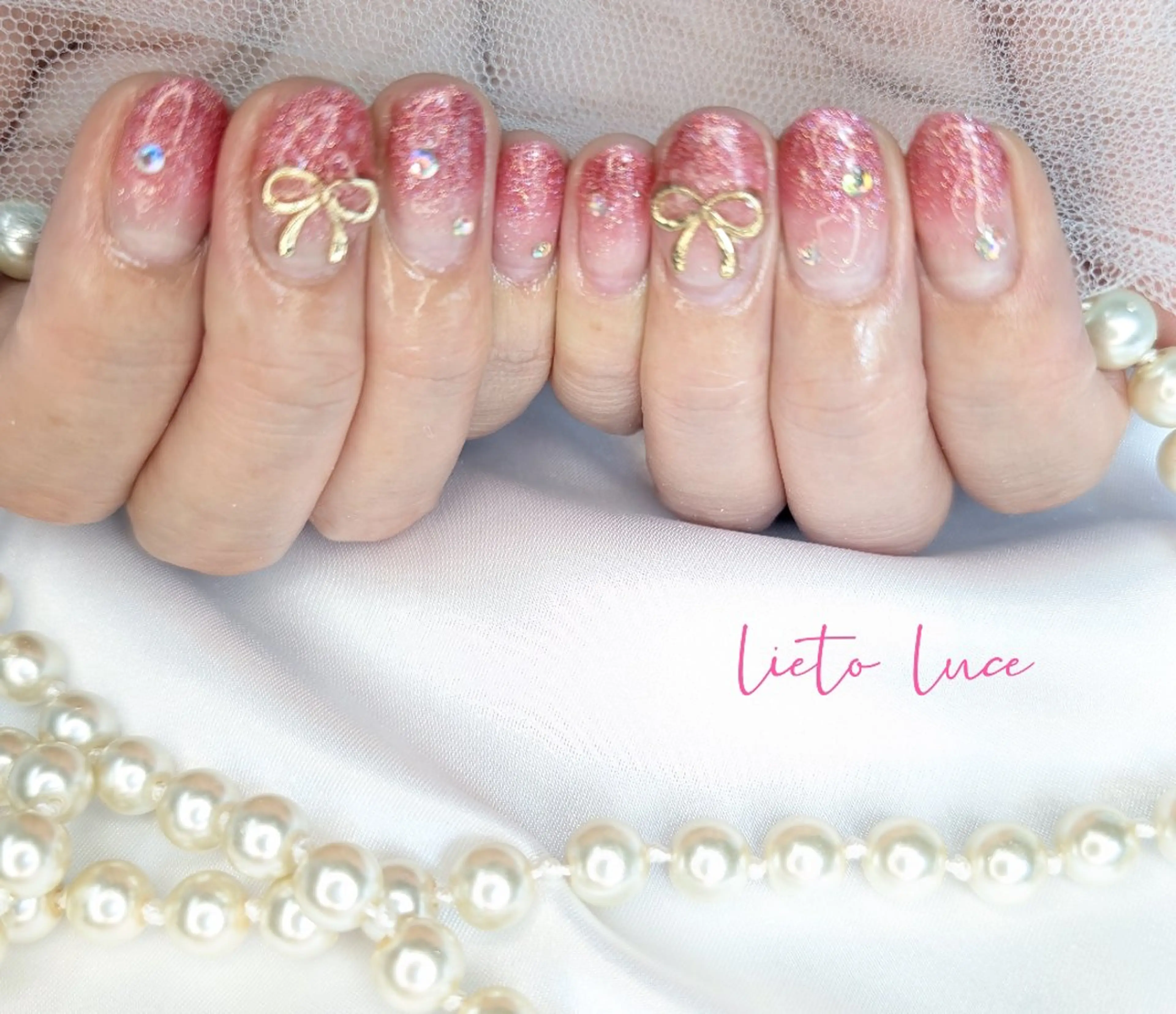 ネイル ガーリー ハンドネイル フットネイル lieto luce Yukaのネイルデザイン