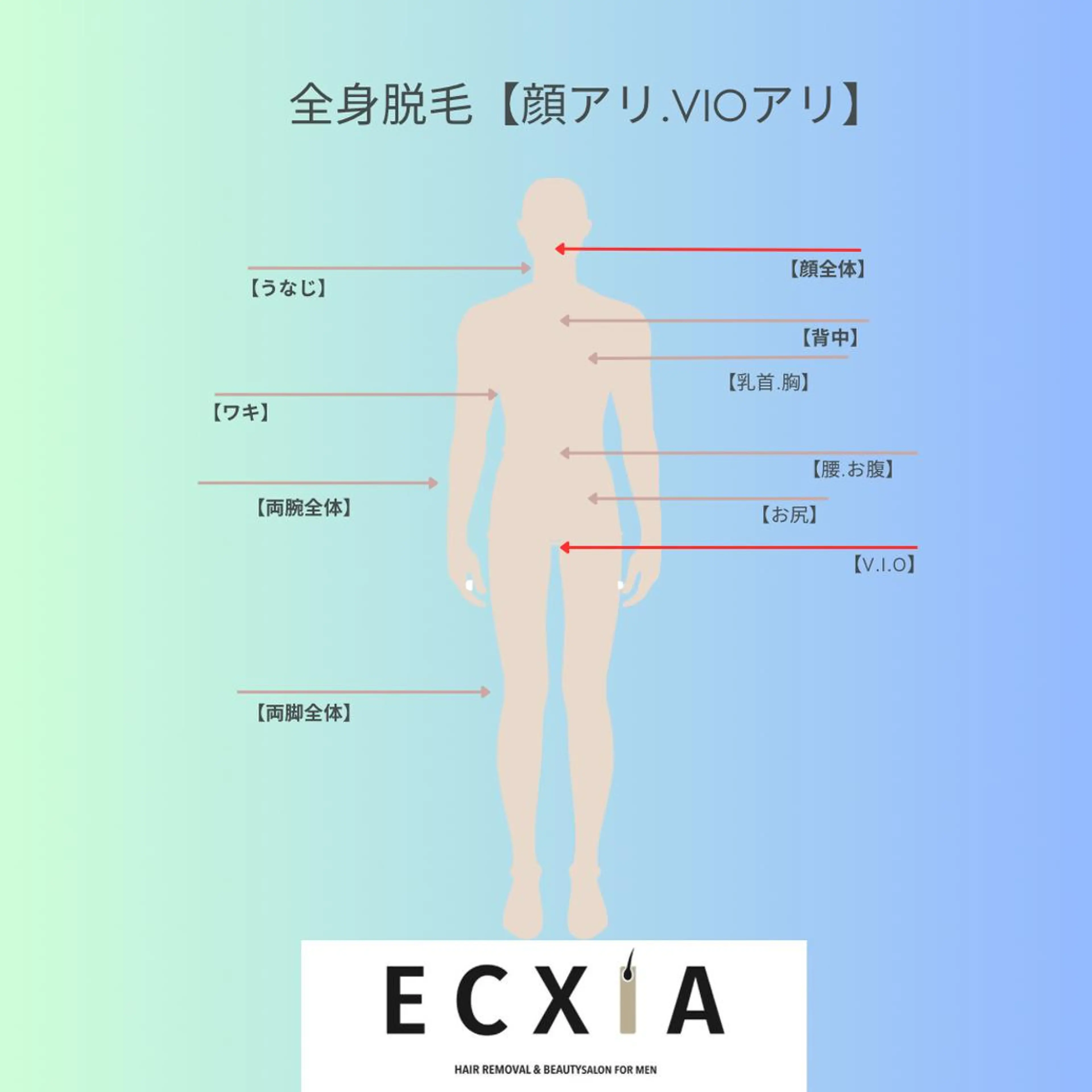 メンズ 脱毛 メンズ脱毛ECXIA所属・men's脱毛サロン ECXIAのエステ・リラクイメージ